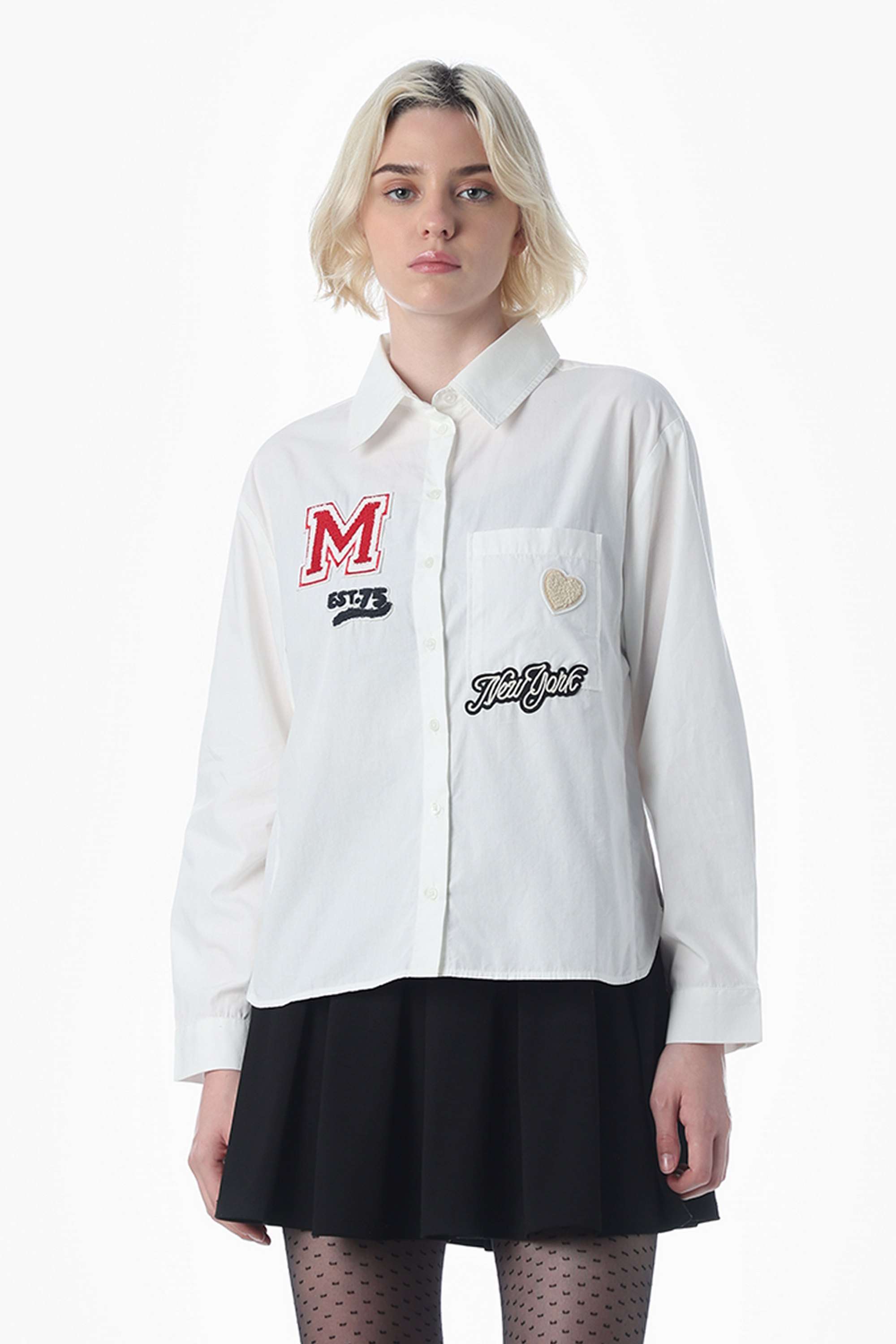 Embroidered-Collared-Cotton-Women-Casual-Wear-Shirt