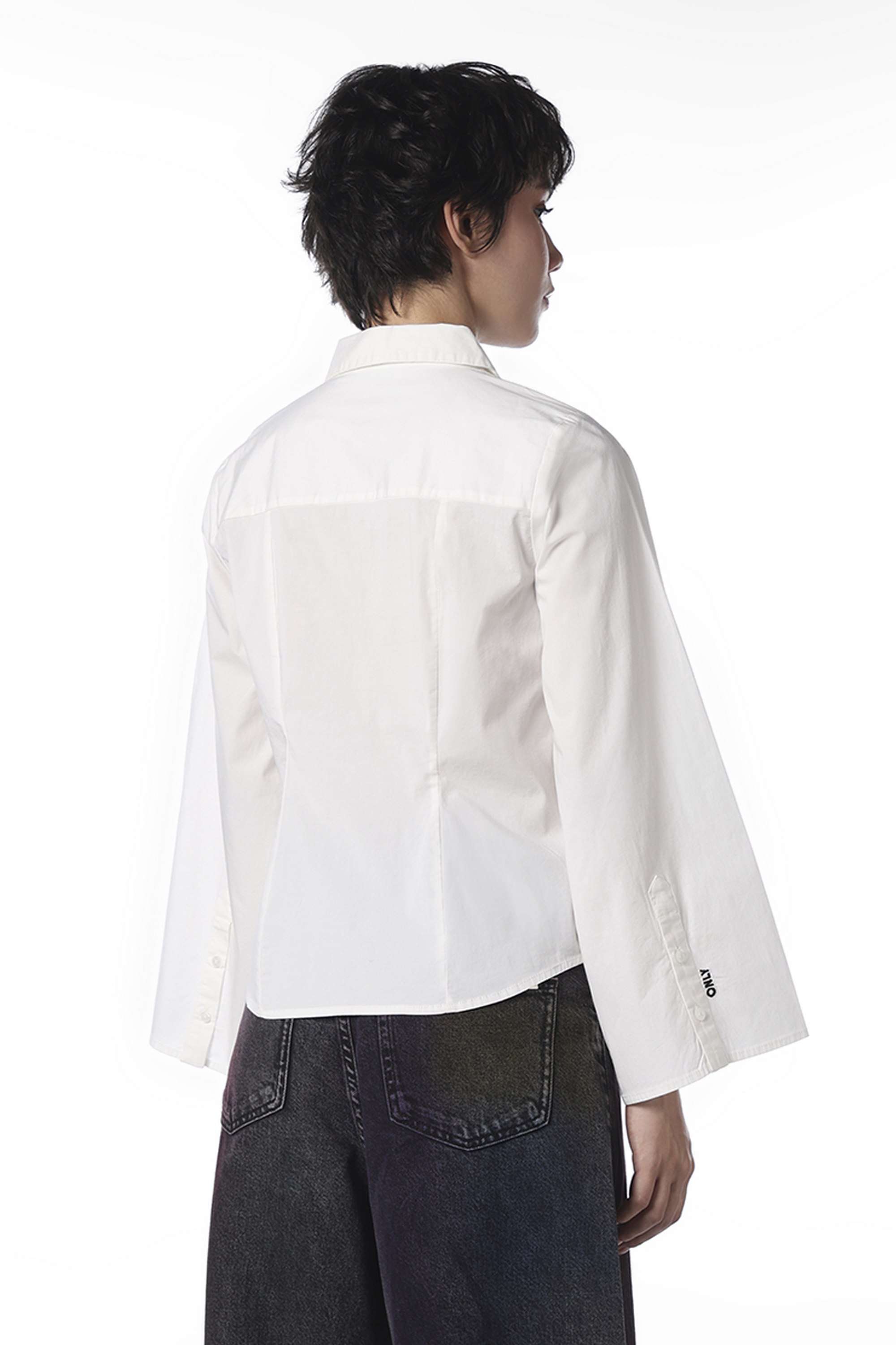 Solid-Collared-Cotton-Women-Casual-Wear-Shirt