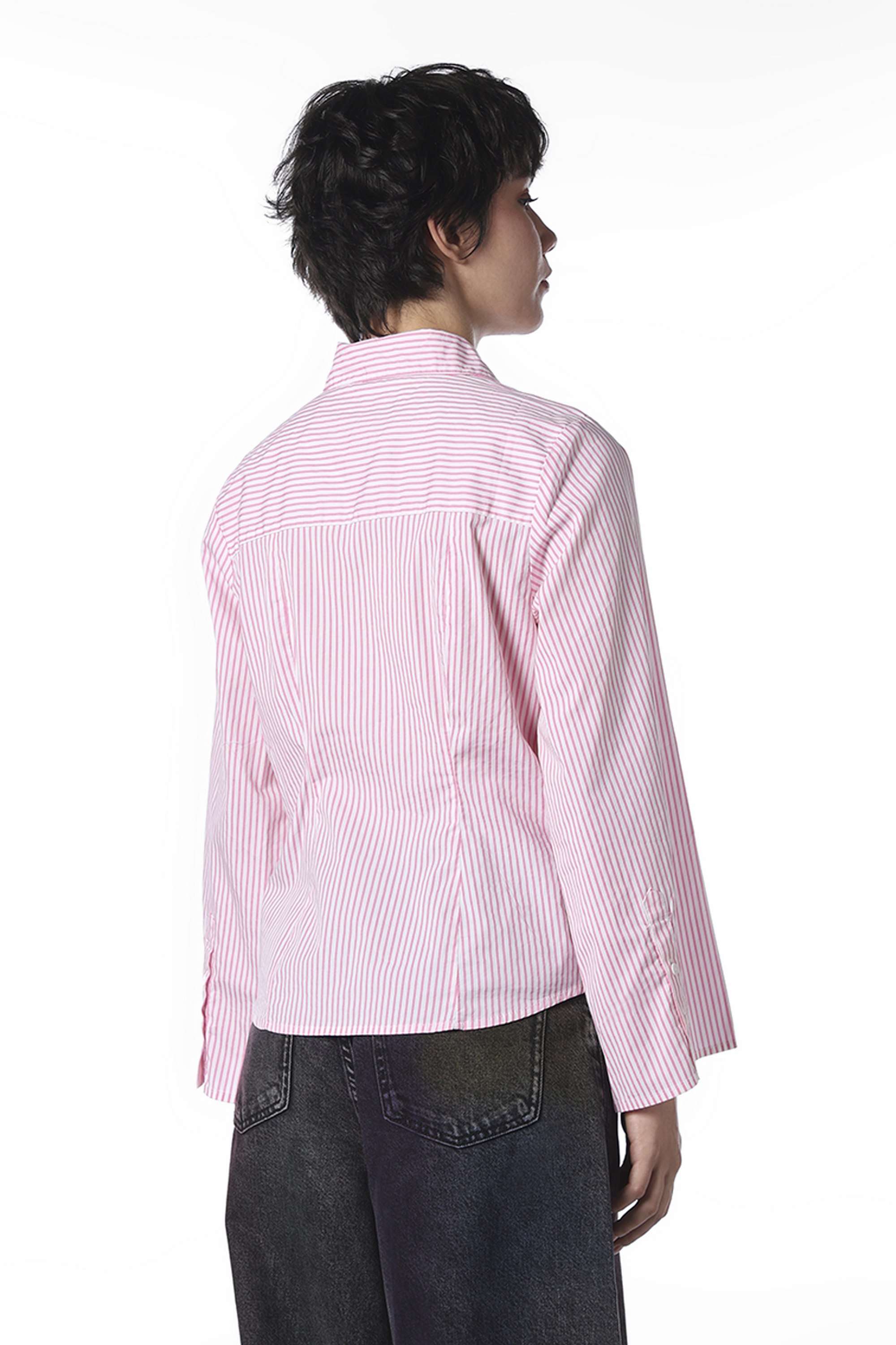 Stripes-Collared-Cotton-Women-Casual-Wear-Shirt