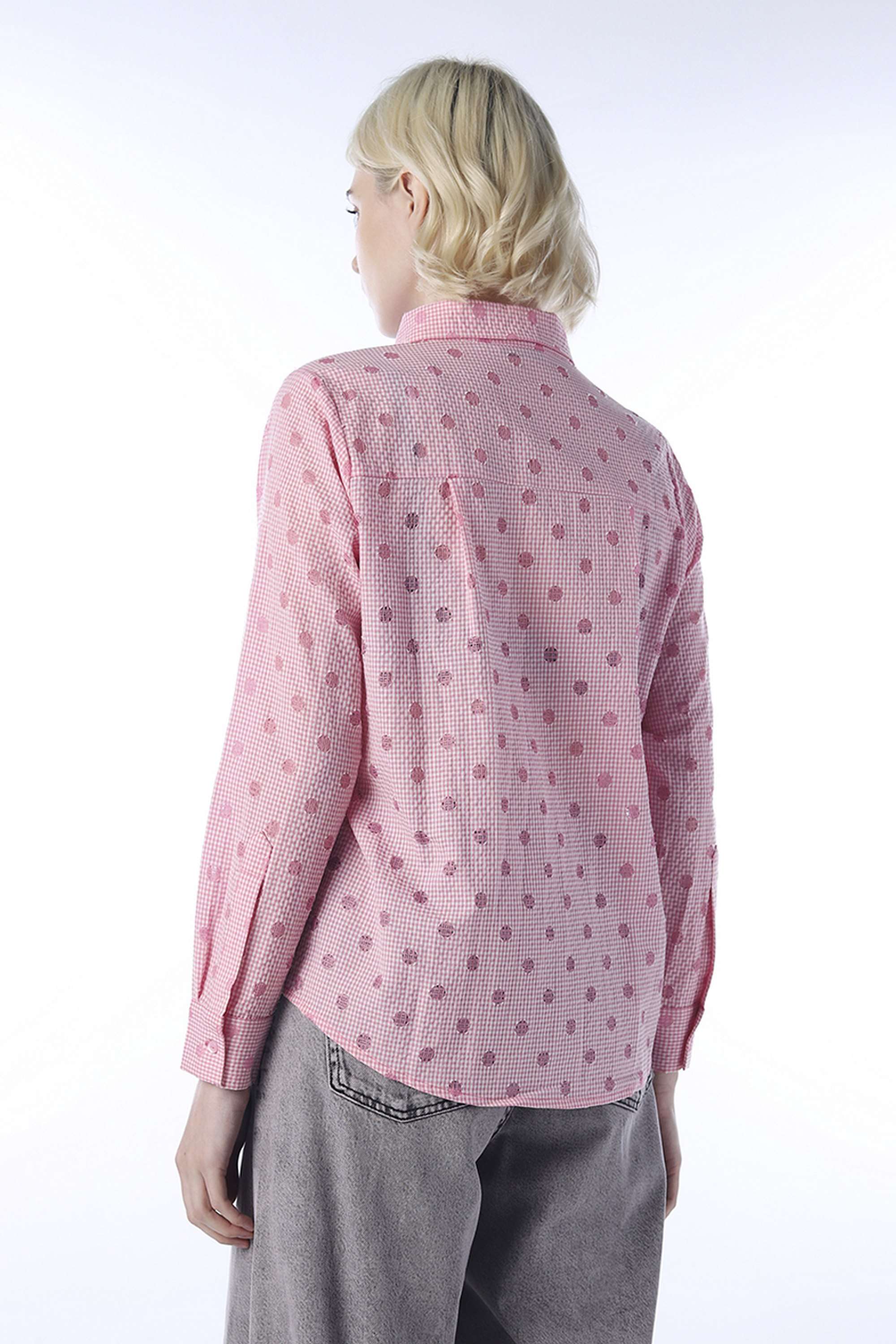 Checks-Collared-Cotton-Women-Casual-Wear-Shirt