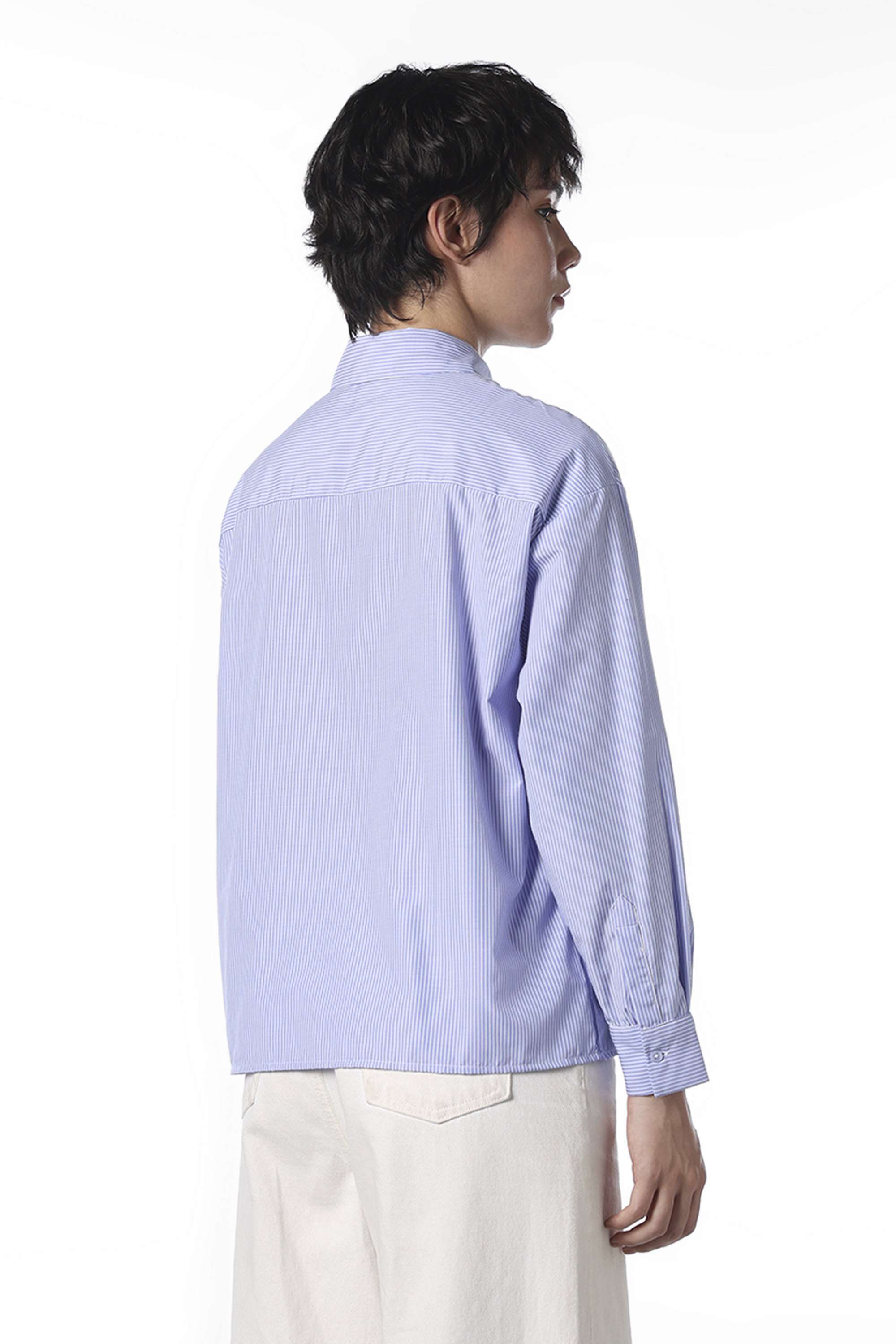 Stripes-Collared-Polyester-Women-Casual-Wear-Shirt