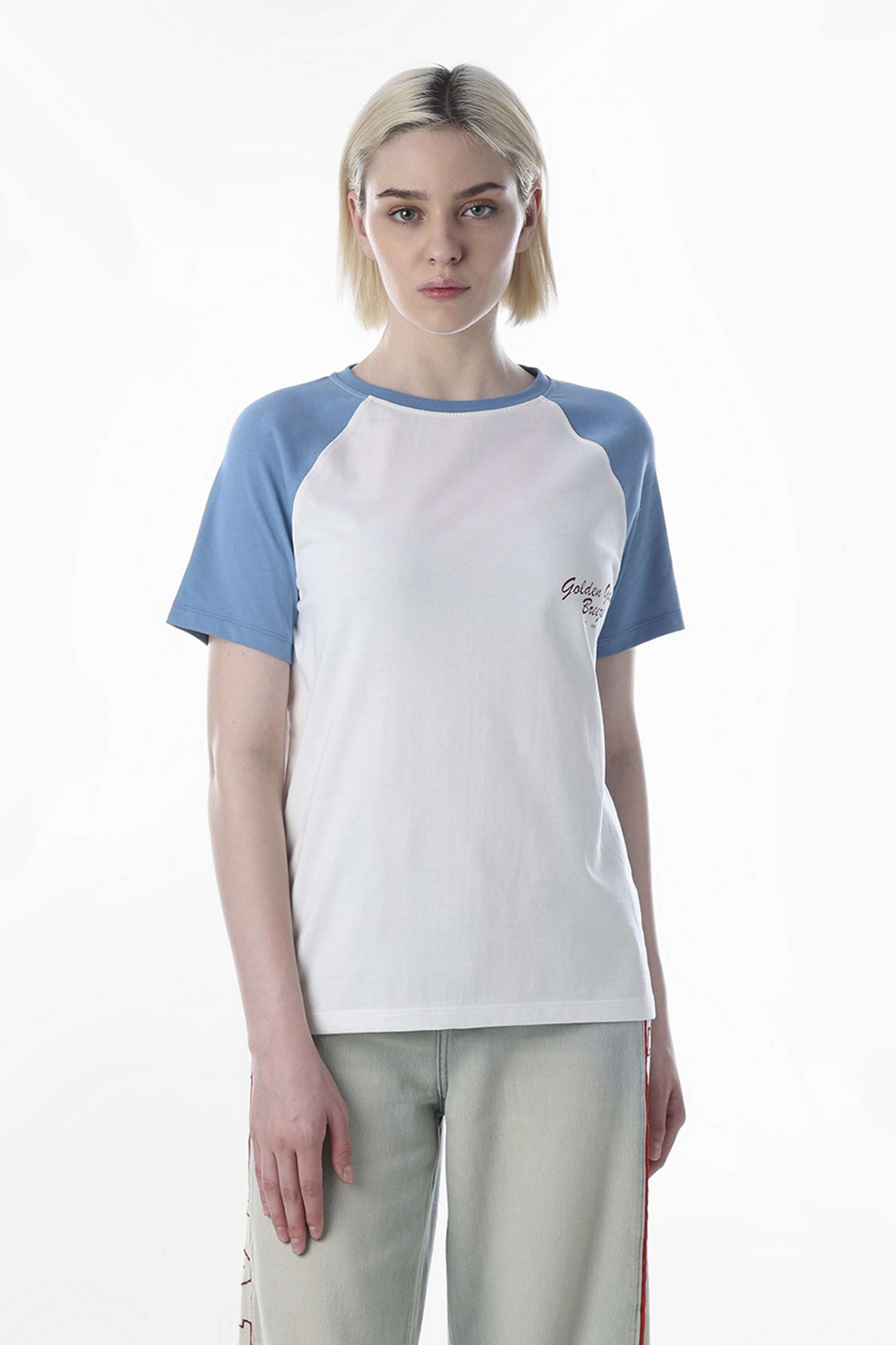Color-Block-Round-Neck-Cotton-Women-Casual-Wear-T-Shirt