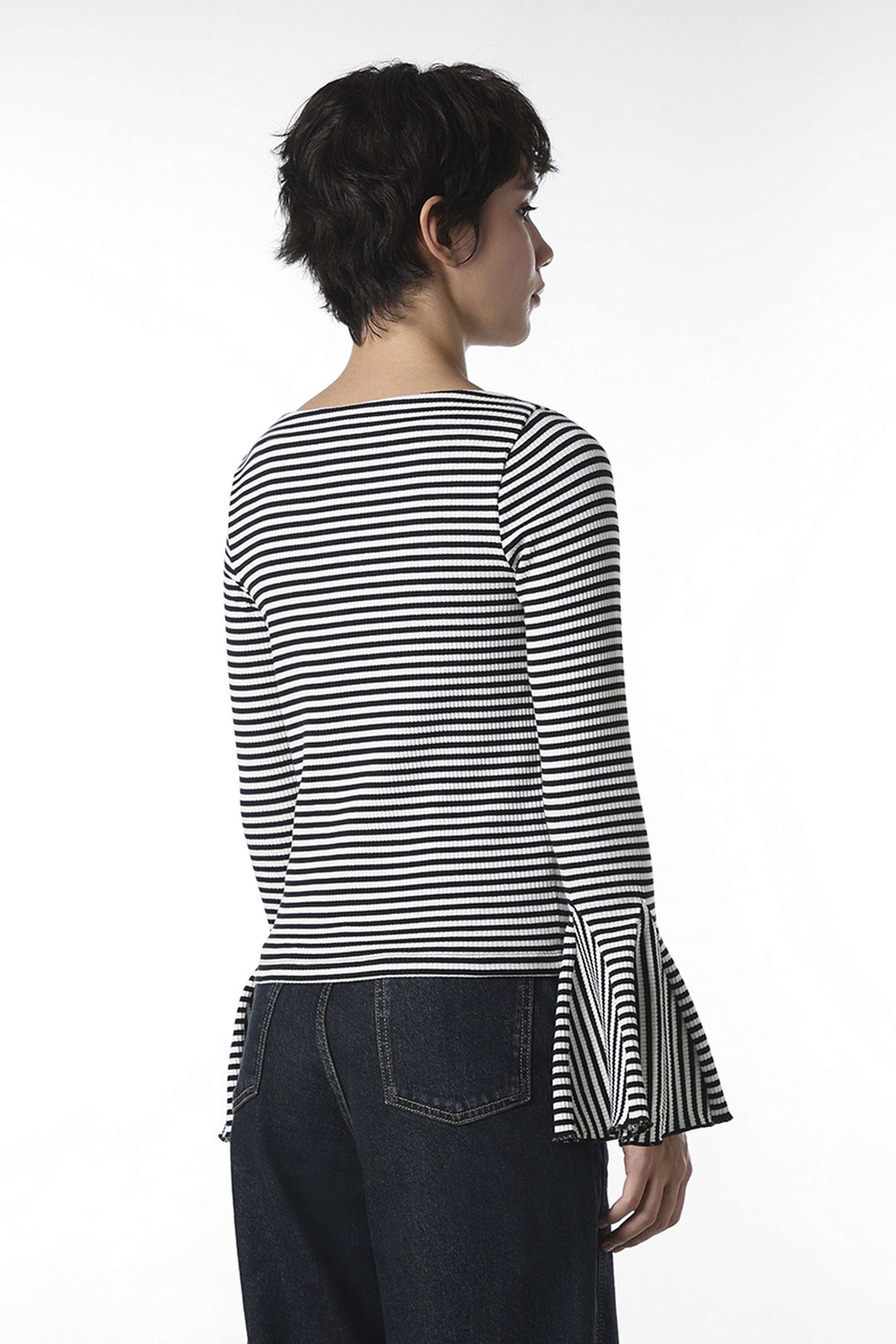 Stripes-Boat-Neck-Cotton-Women-Casual-Wear-Top
