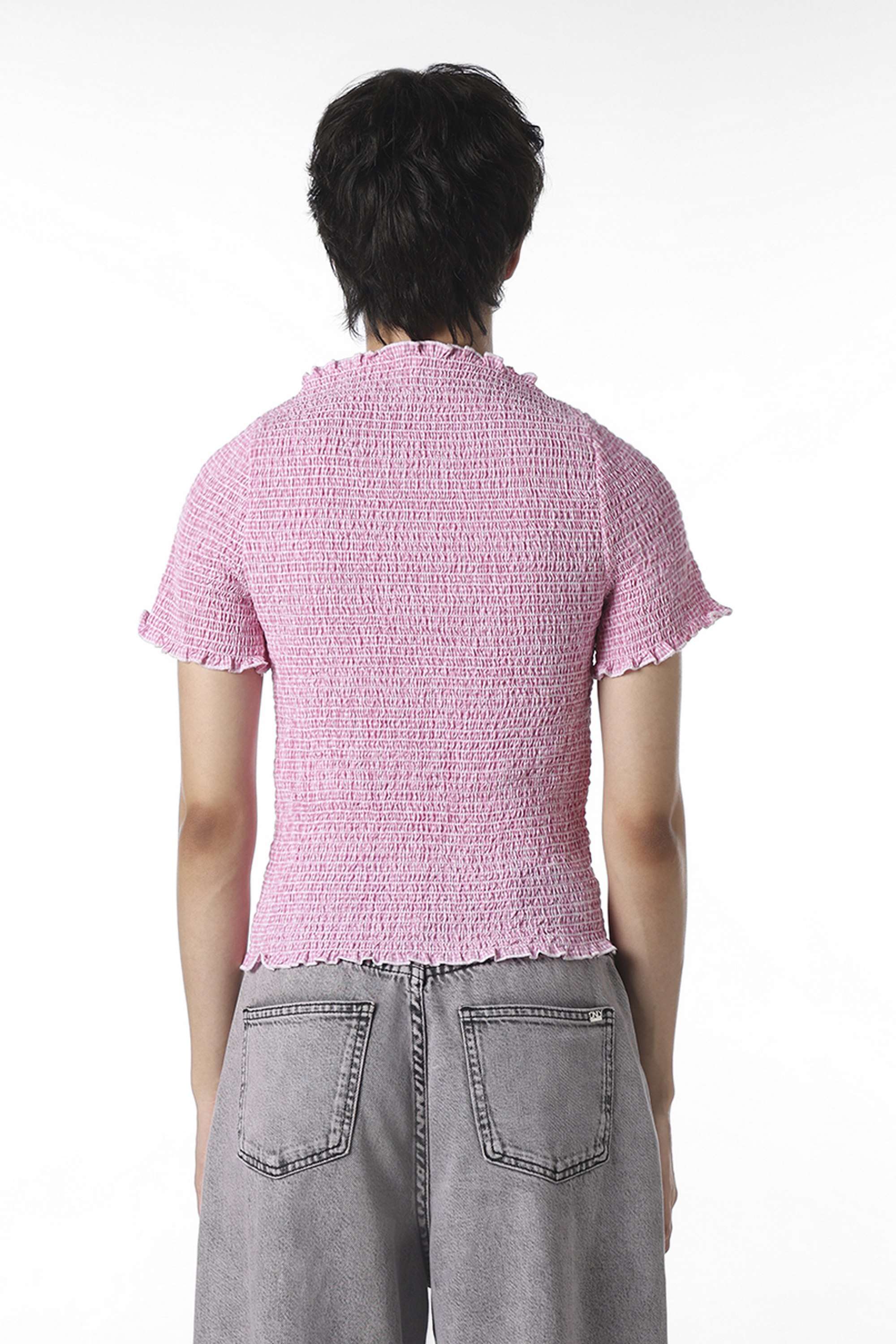 Checks-Round-Neck-Cotton-Women-Casual-Wear-Top