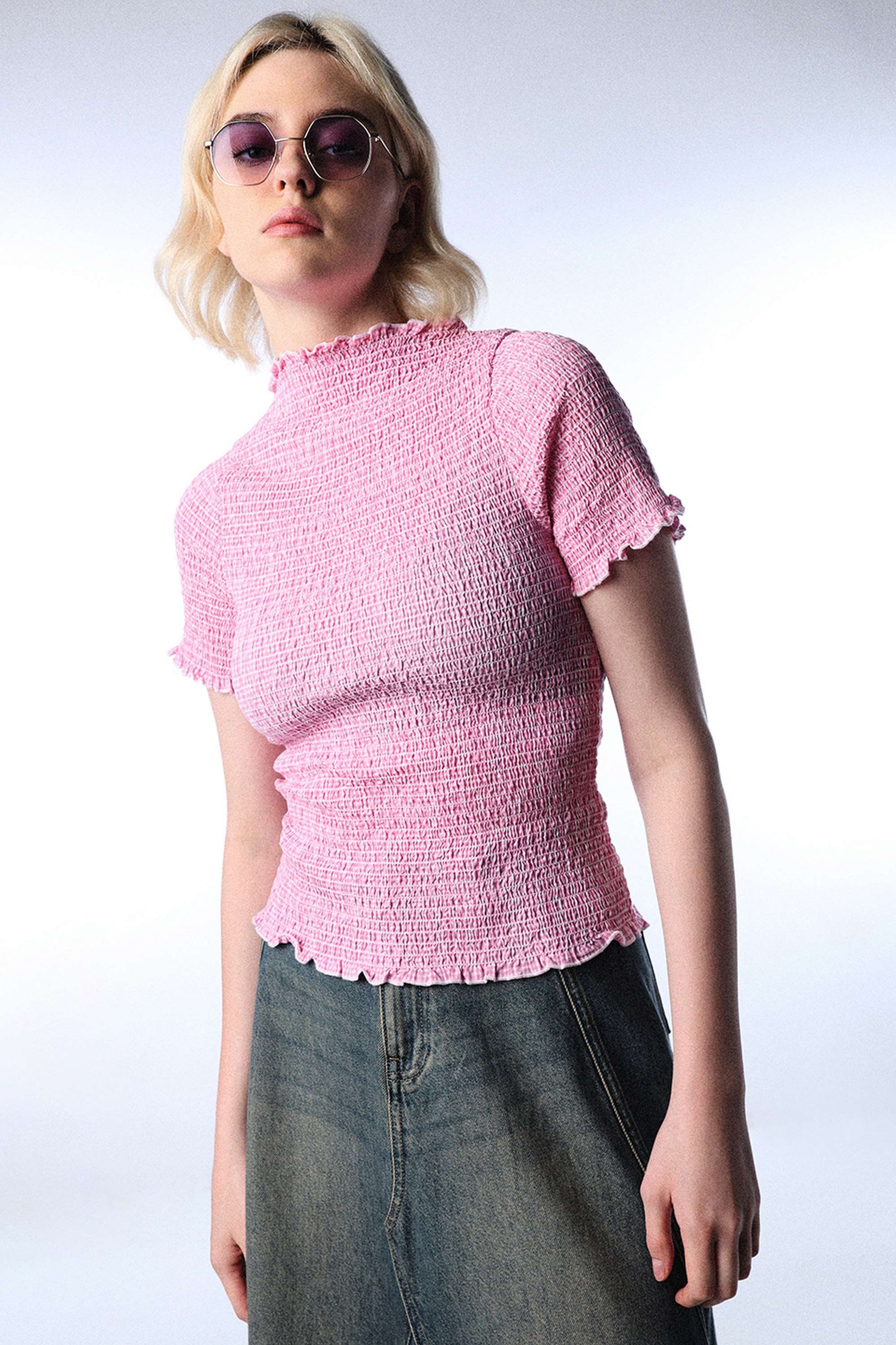 Checks-Off-Shoulder-Cotton-Women-Casual-Wear-Top