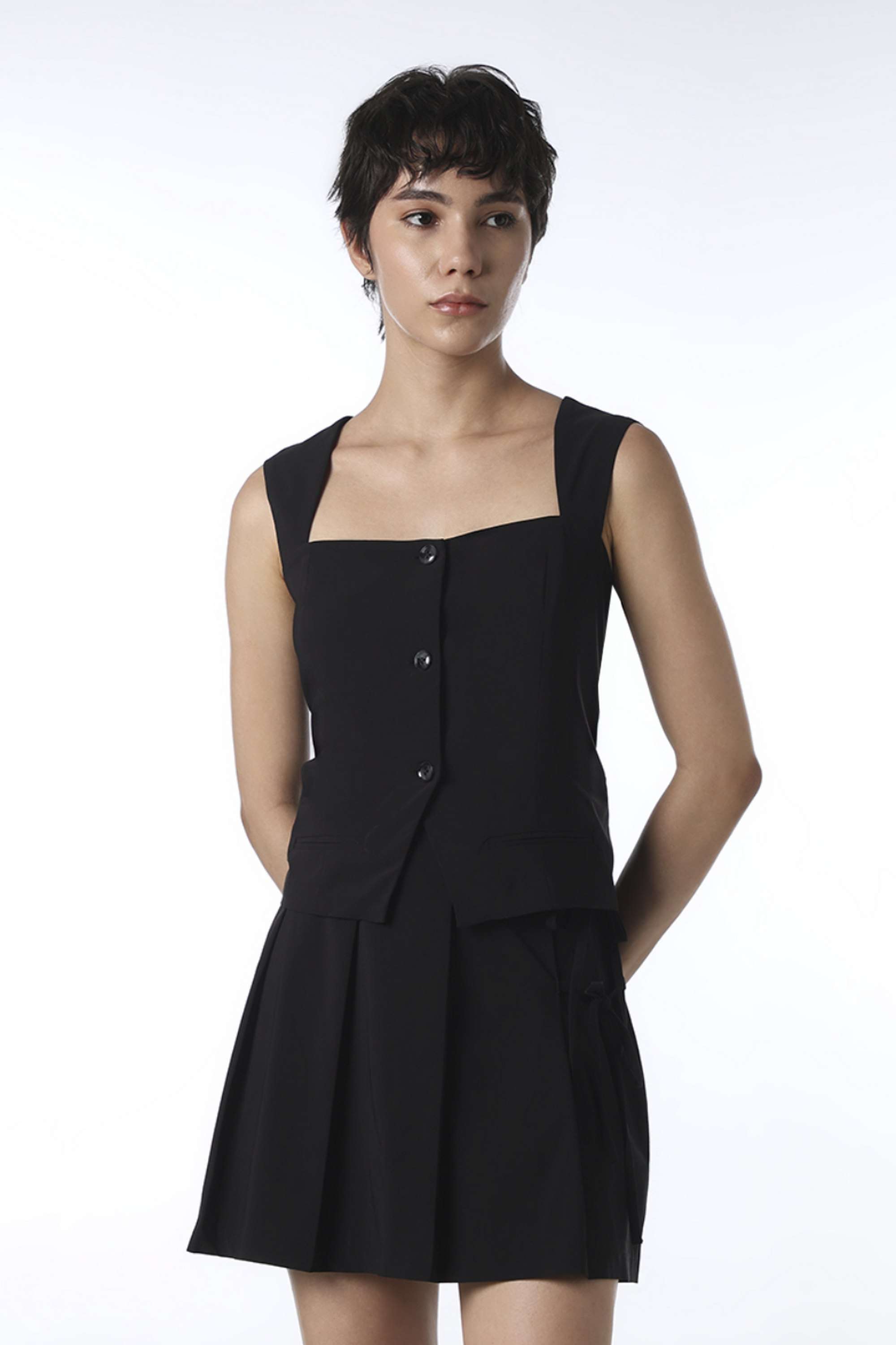 Solid-Square-Neck-Rayon-Women-Casual-Wear-Tank-Top