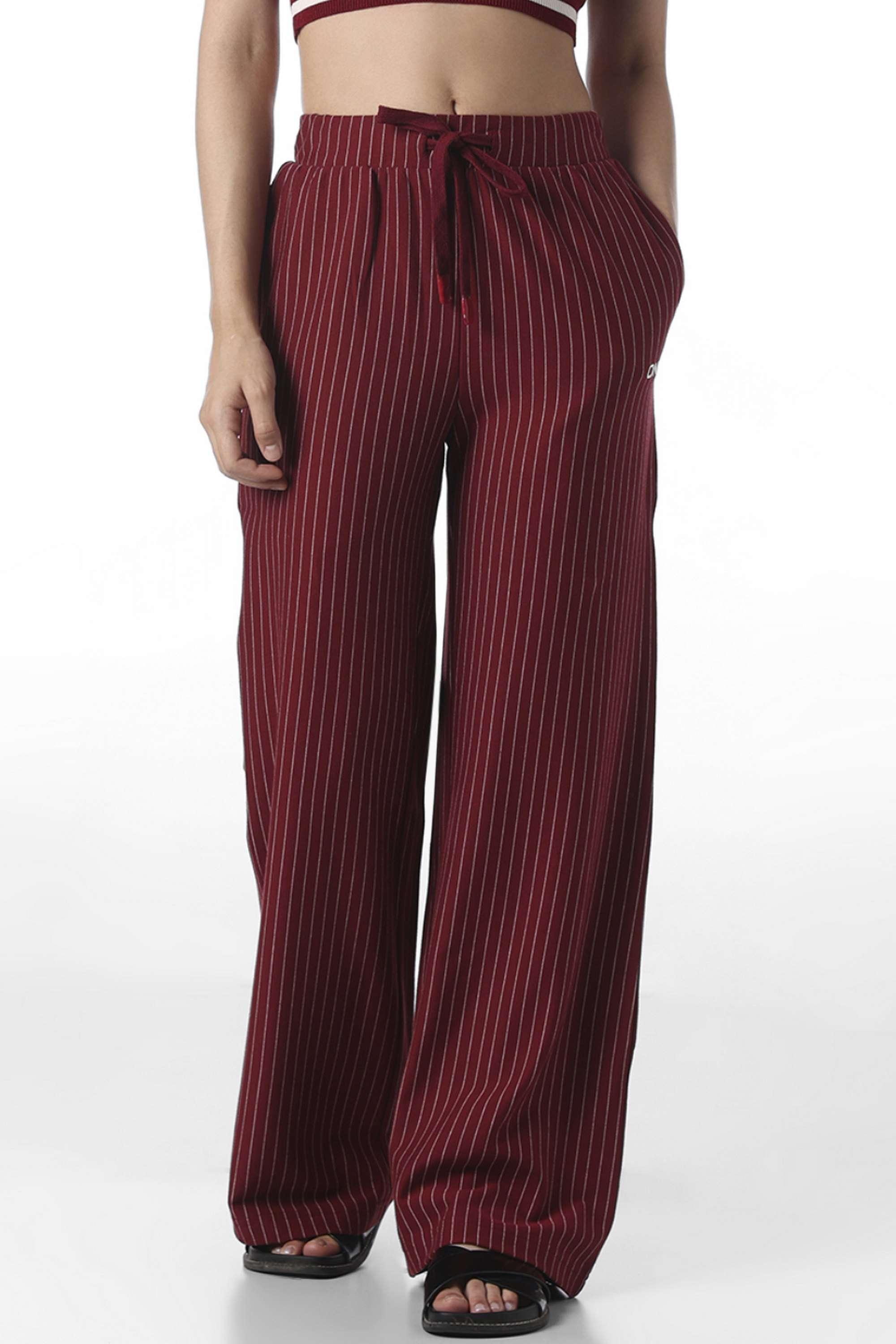 Stripes-Regular-Fit-Cotton-Women-Casual-Wear-Pants