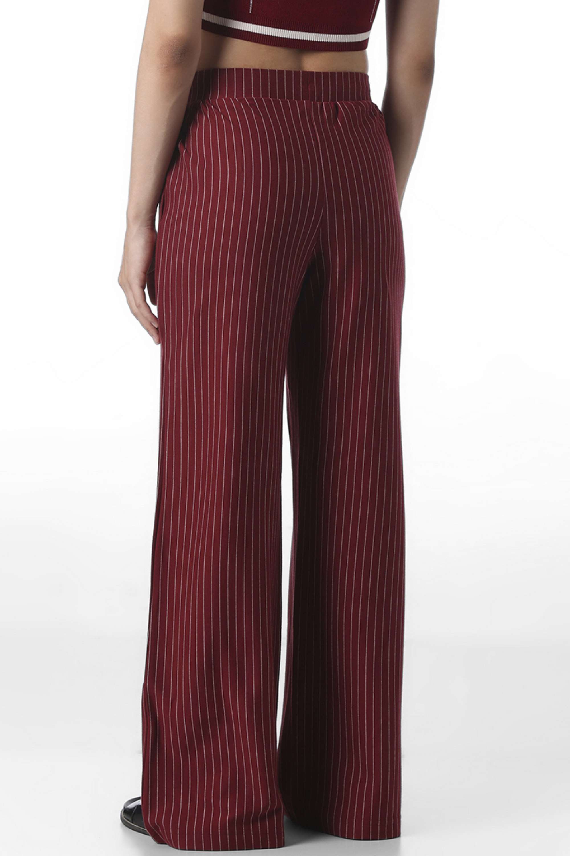 Stripes-Regular-Fit-Cotton-Women-Casual-Wear-Pants