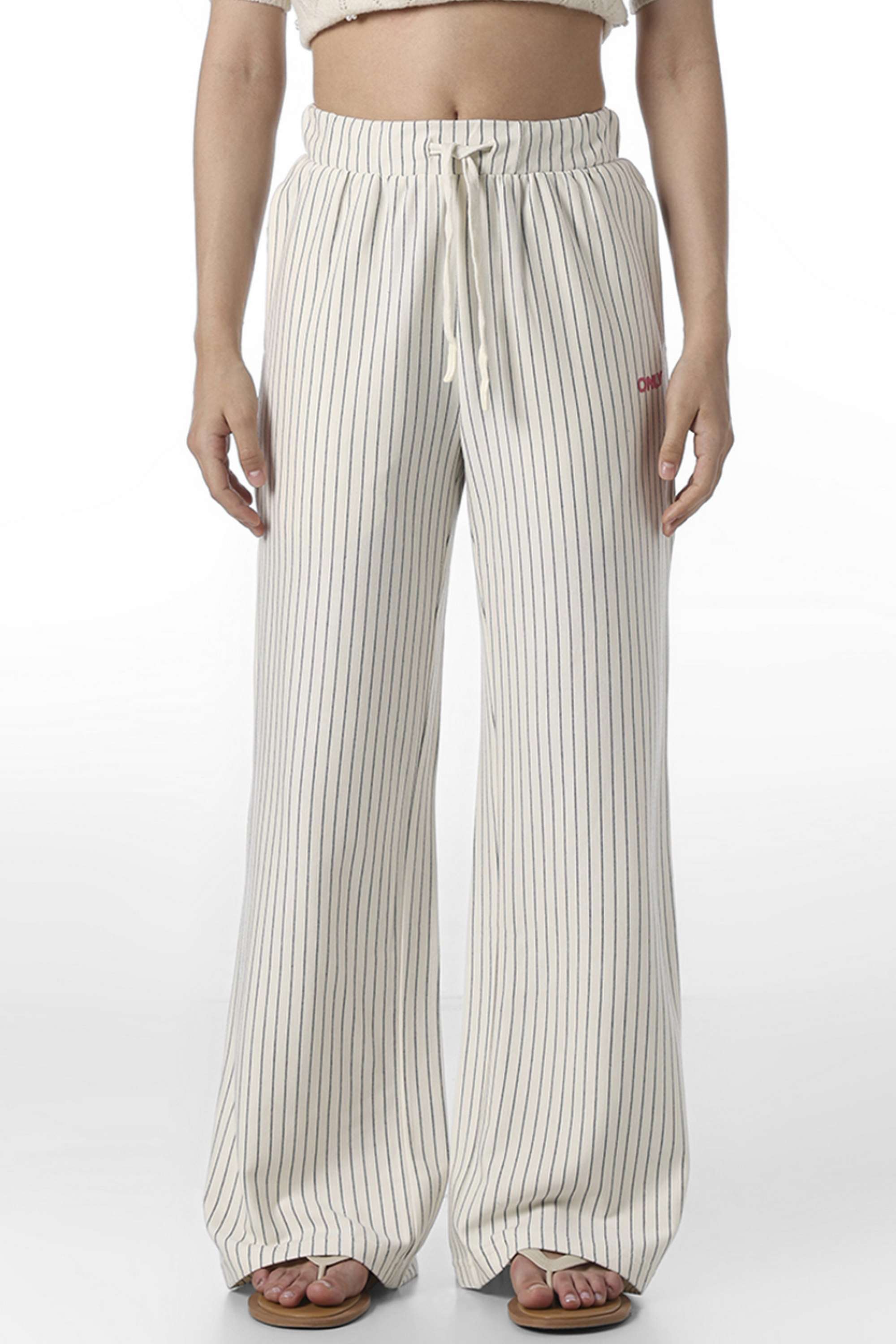 Stripes-Regular-Fit-Cotton-Women-Casual-Wear-Pants