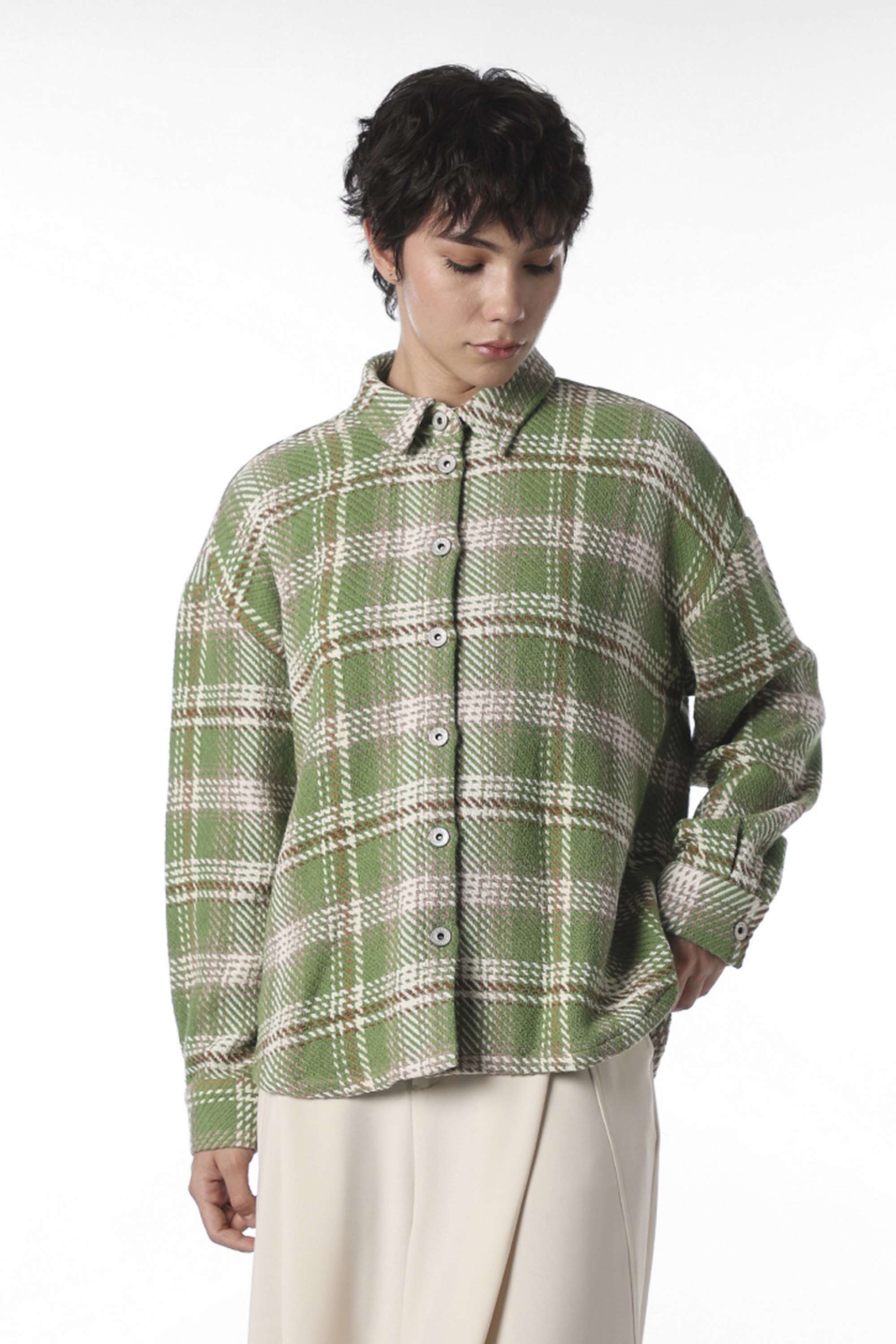 Checks-Collared-Cotton-Women-Casual-Wear-Shirt