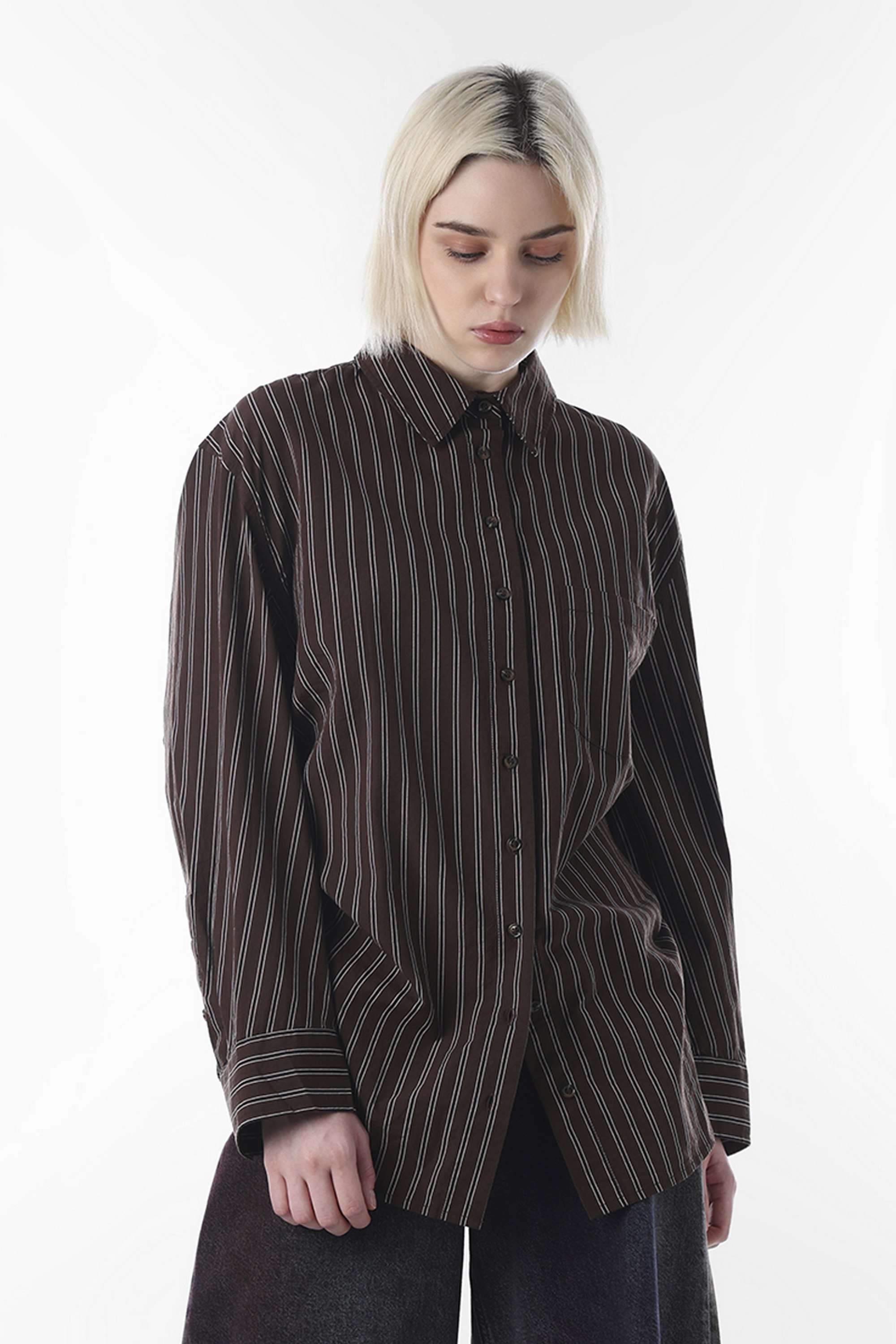 Stripes-Collared-Cotton-Women-Casual-Wear-Shirt