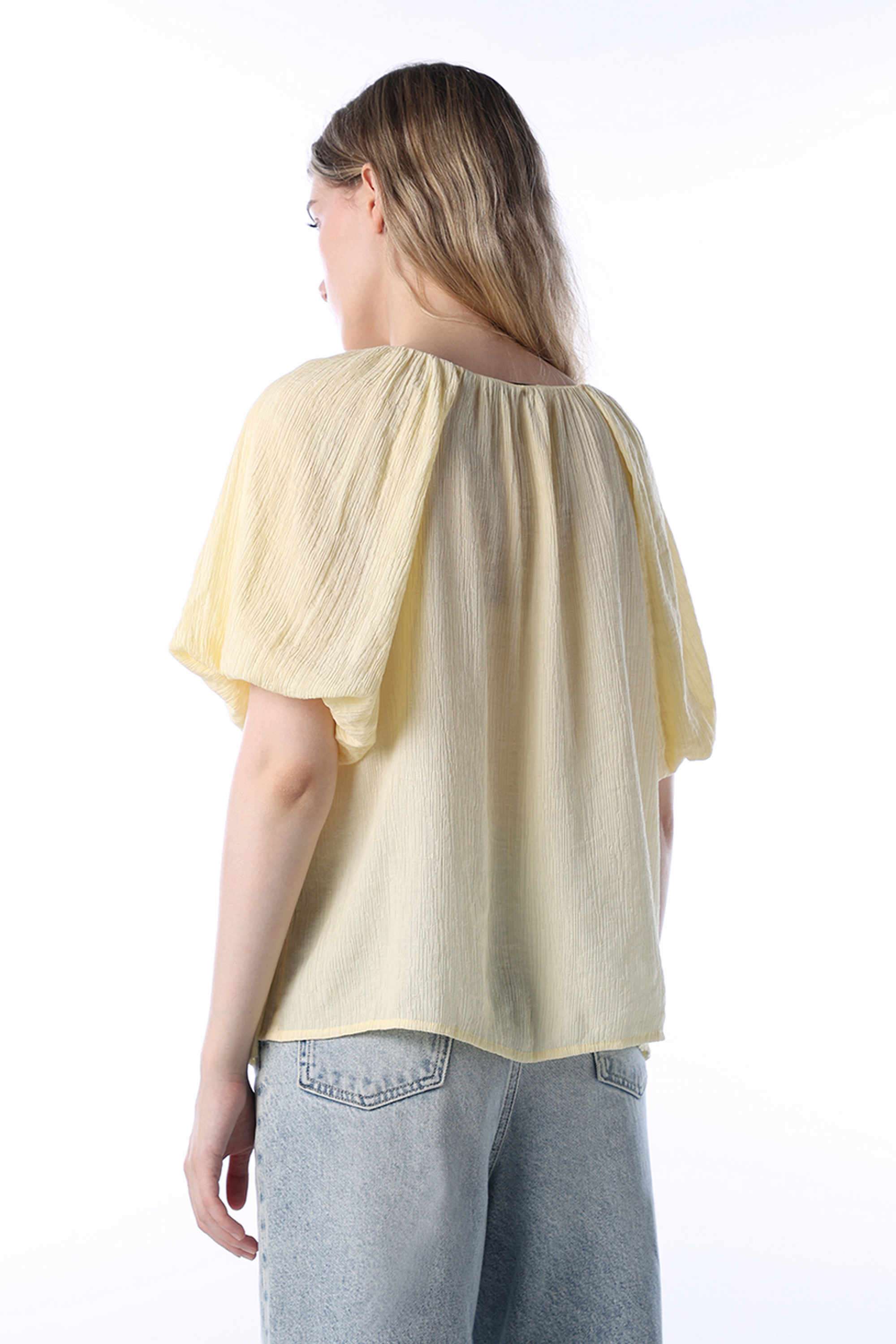 Solid-Viscose-Round-Neck-Women-s-Top