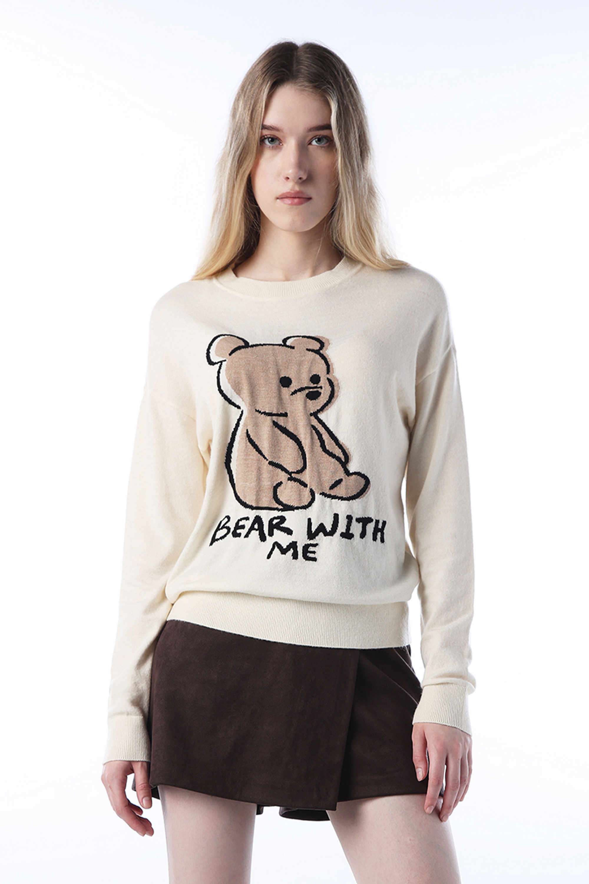 Typographic-Viscose-Round-Neck-Women-s-Pullover