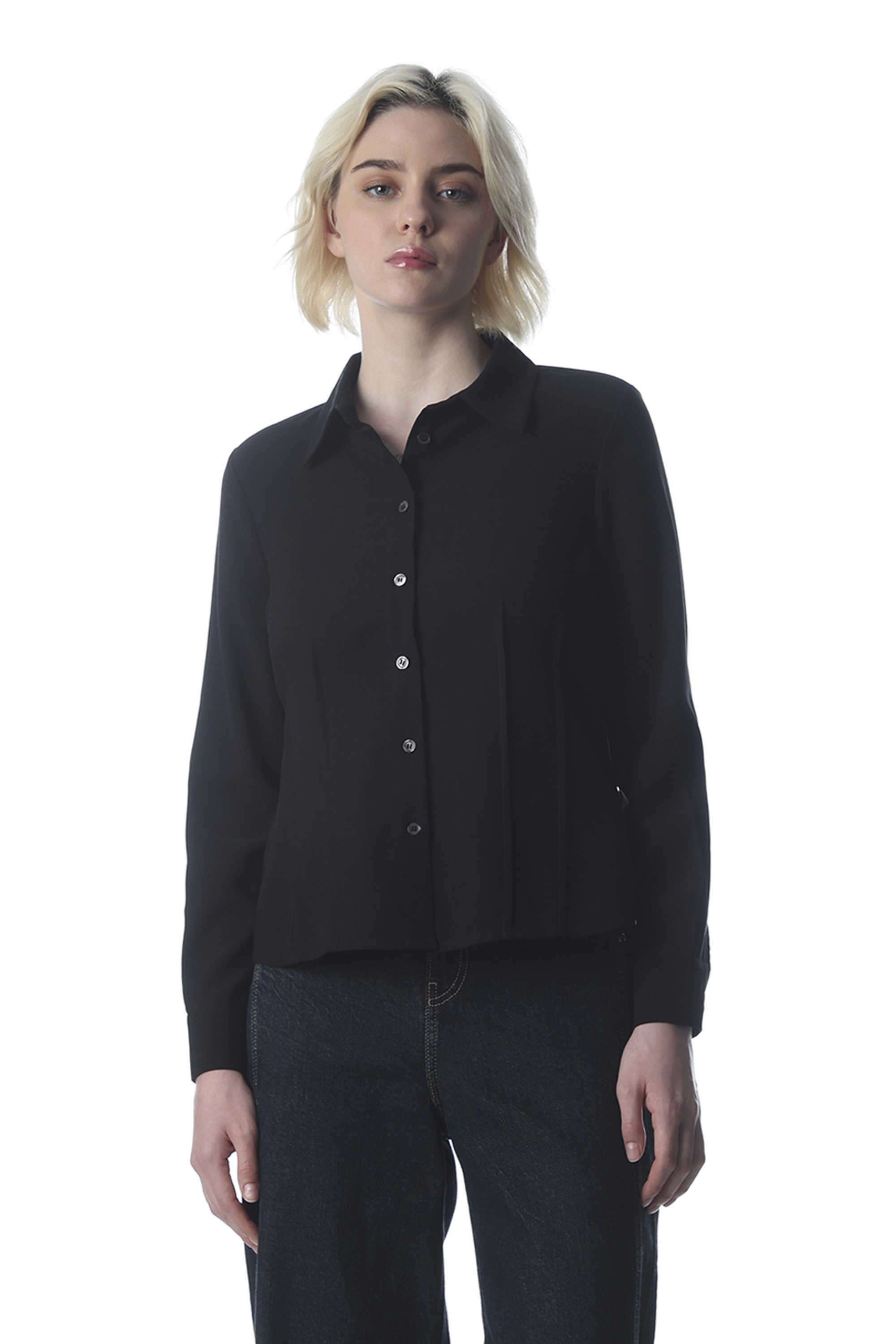 Solid-Rayon-Collared-Women-s-Shirt