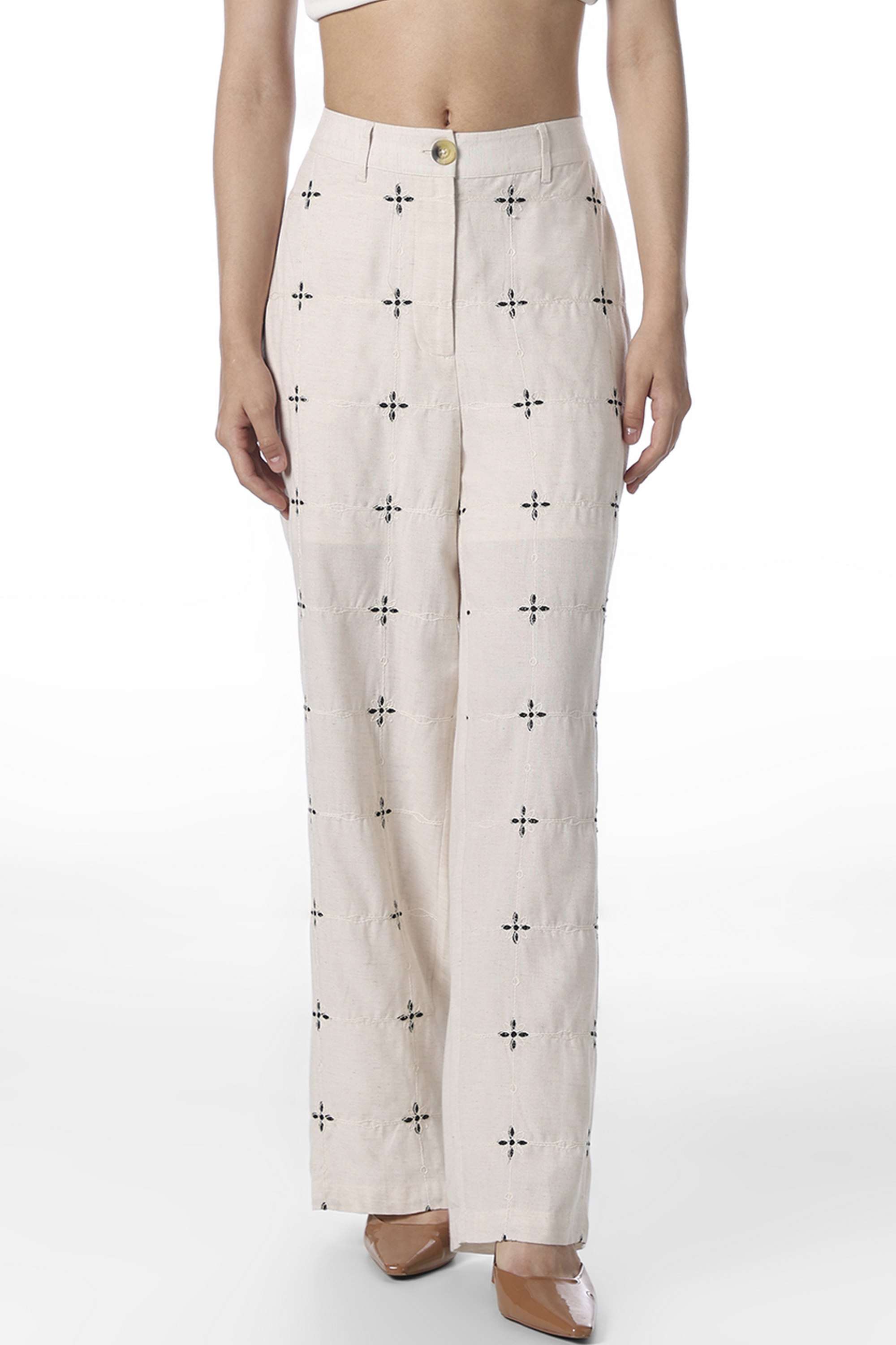 Stripes-Straight-Fit-Viscose-Women-Casual-Wear-Pants