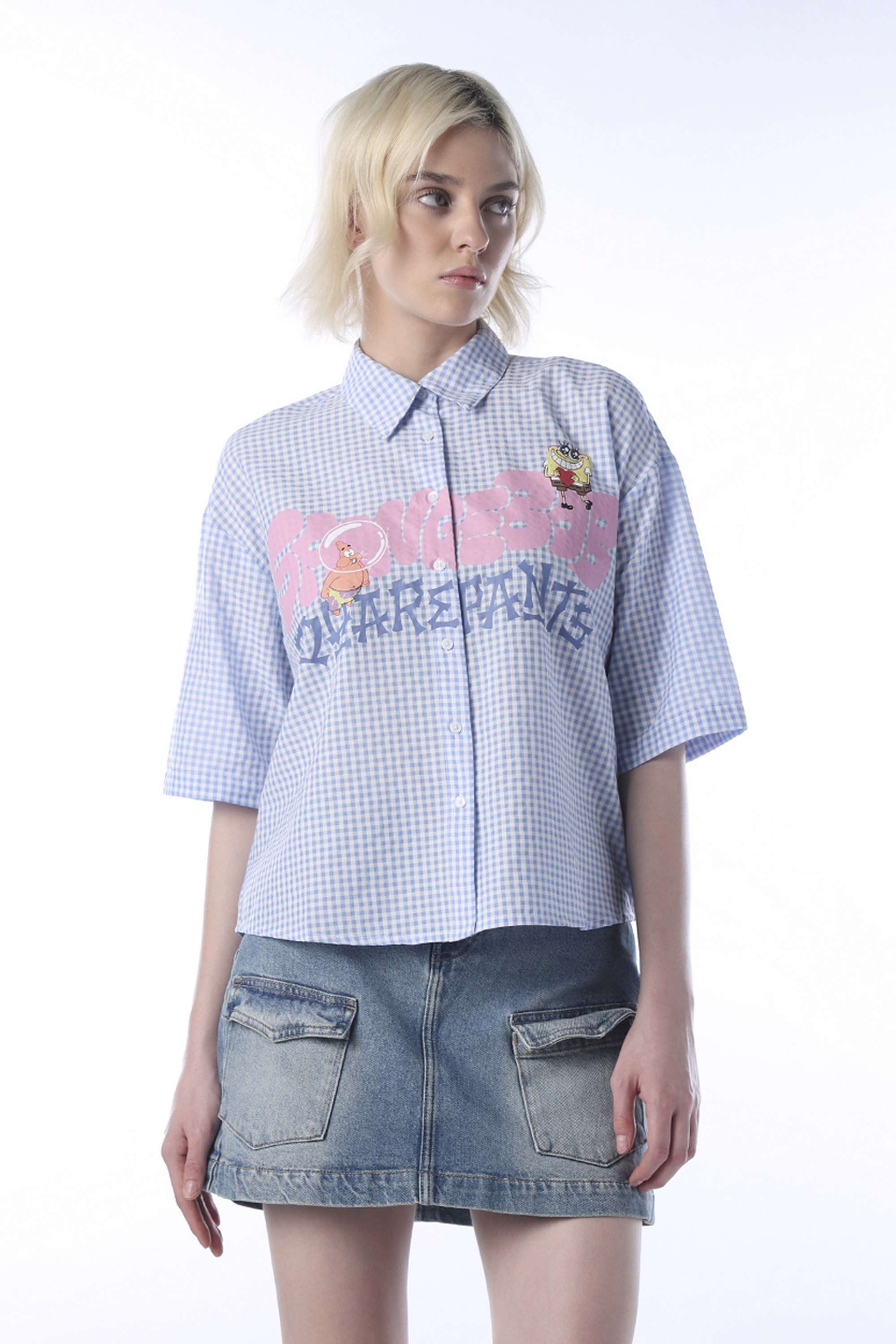 Checks-Collared-Cotton-Women-Casual-Wear-Shirt