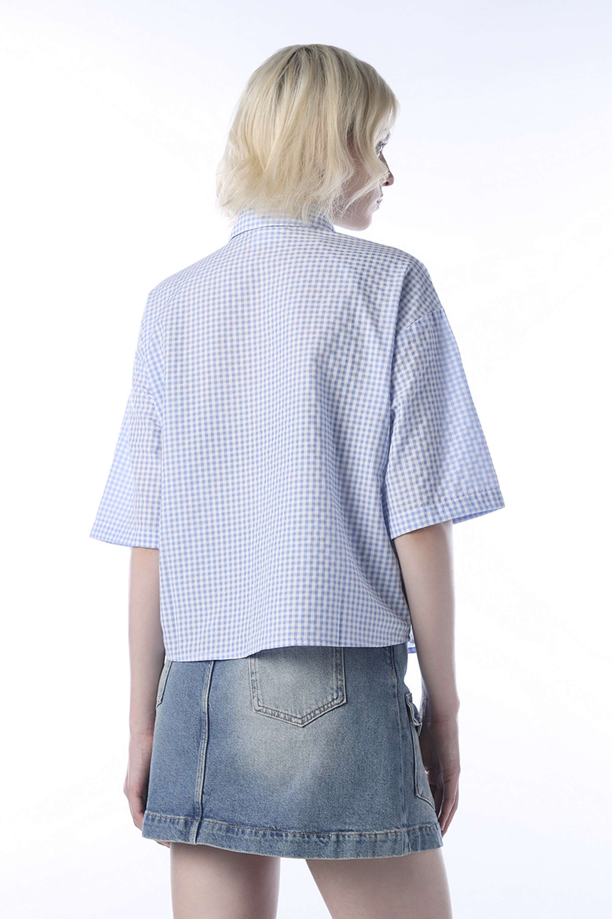 Checks-Collared-Cotton-Women-Casual-Wear-Shirt