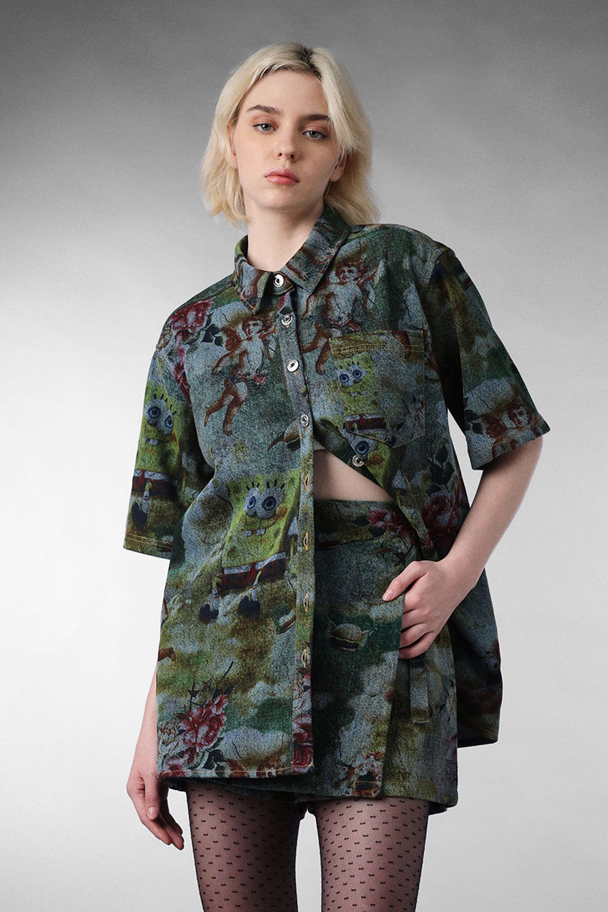 Abstract-Collared-Cotton-Women-Casual-Wear-Shirt