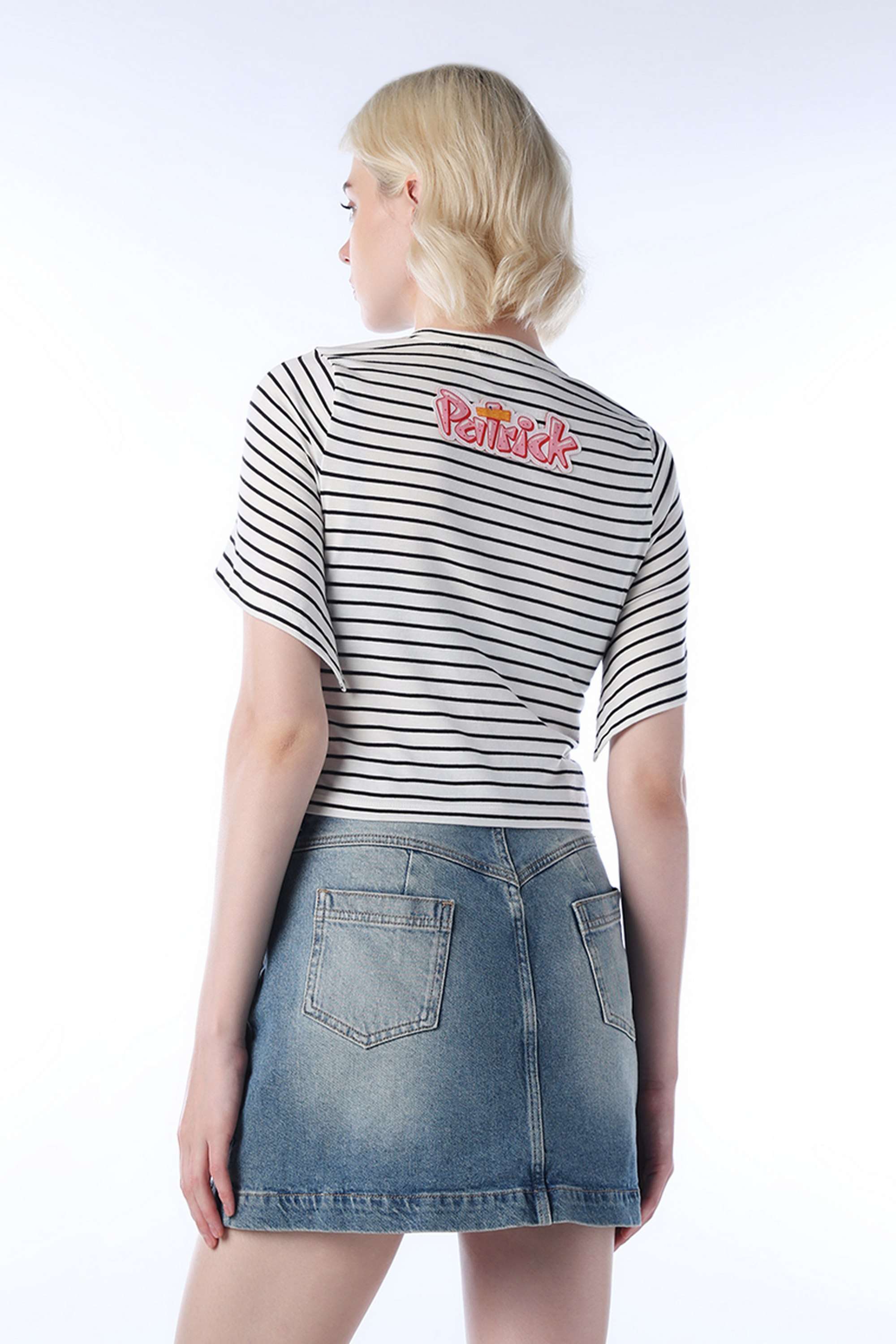 Stripes-Round-Neck-Cotton-Women-Casual-Wear-T-Shirt
