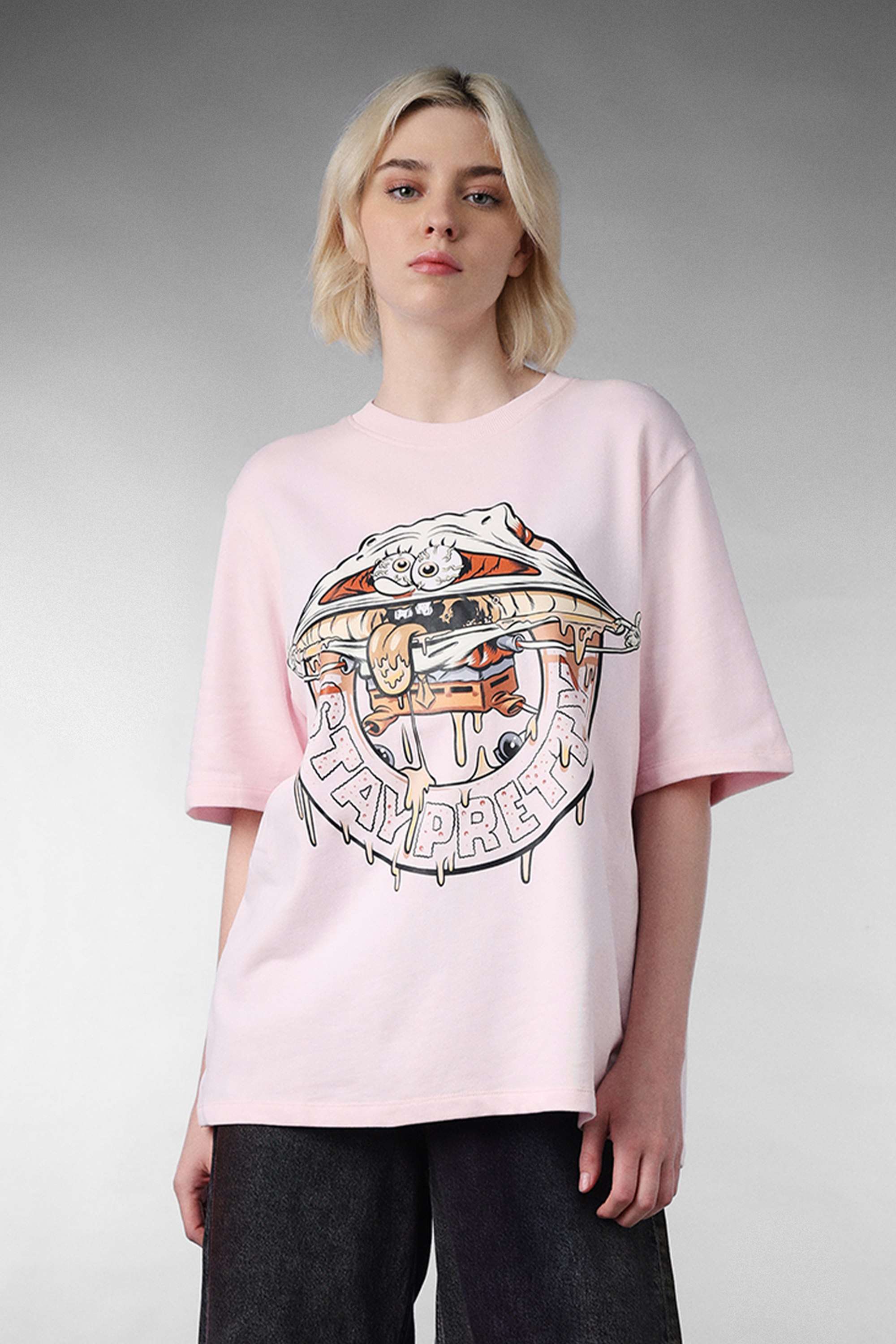 Typographic-Round-Neck-Cotton-Women-Casual-Wear-T-Shirt