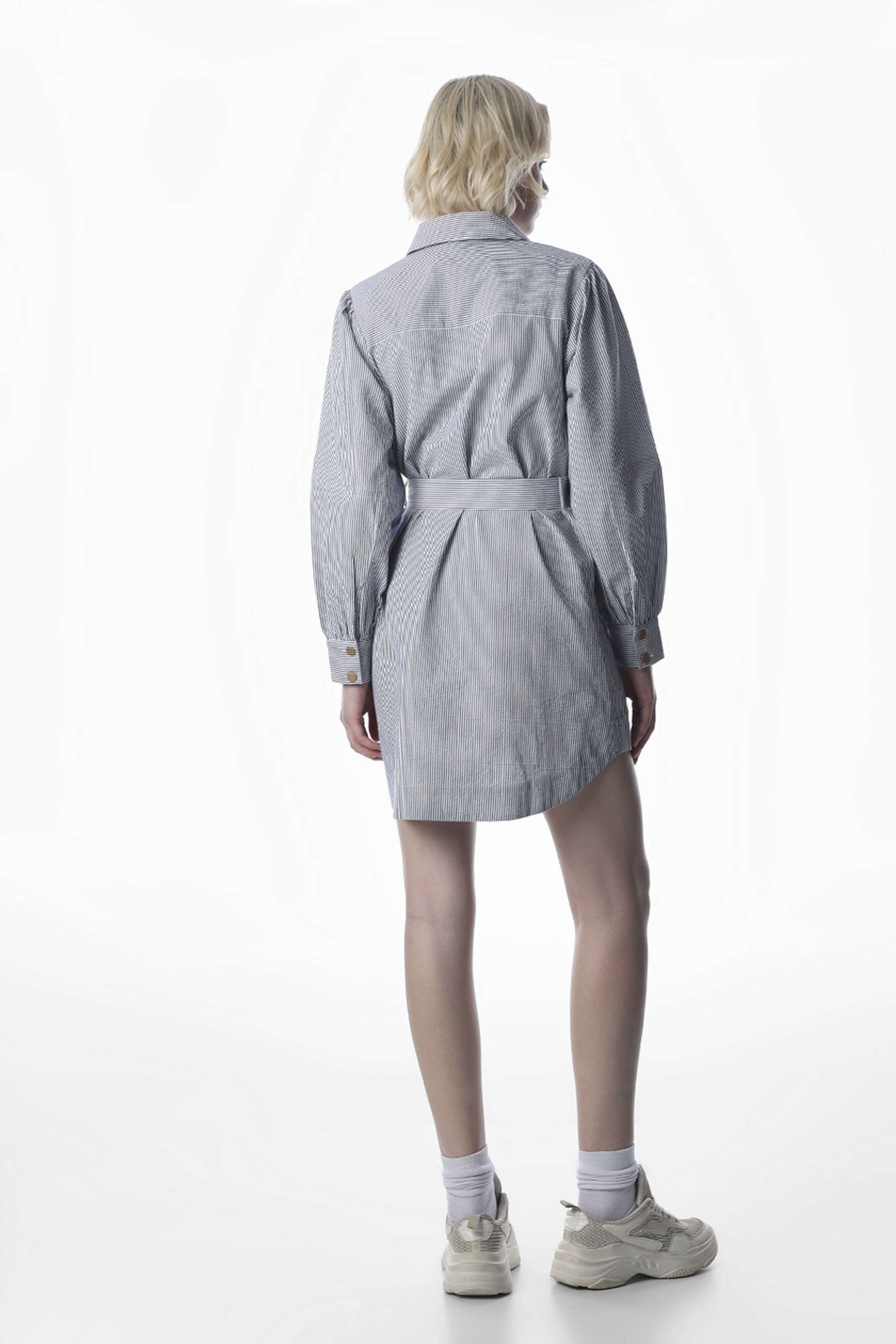 Stripes-Collared-Cotton-Women-s-Dress