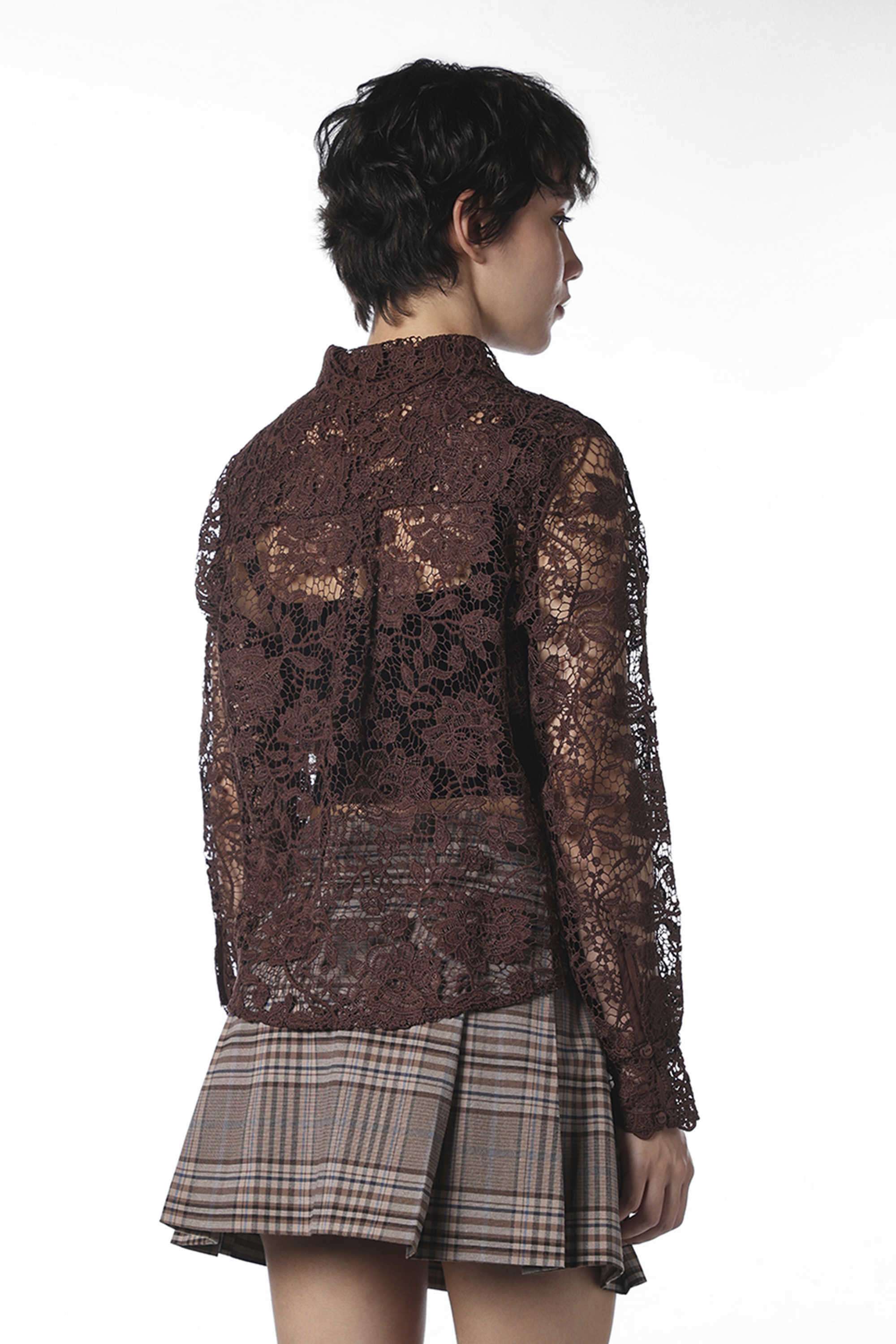 Floral-Polyester-Collared-Women-s-Shirt