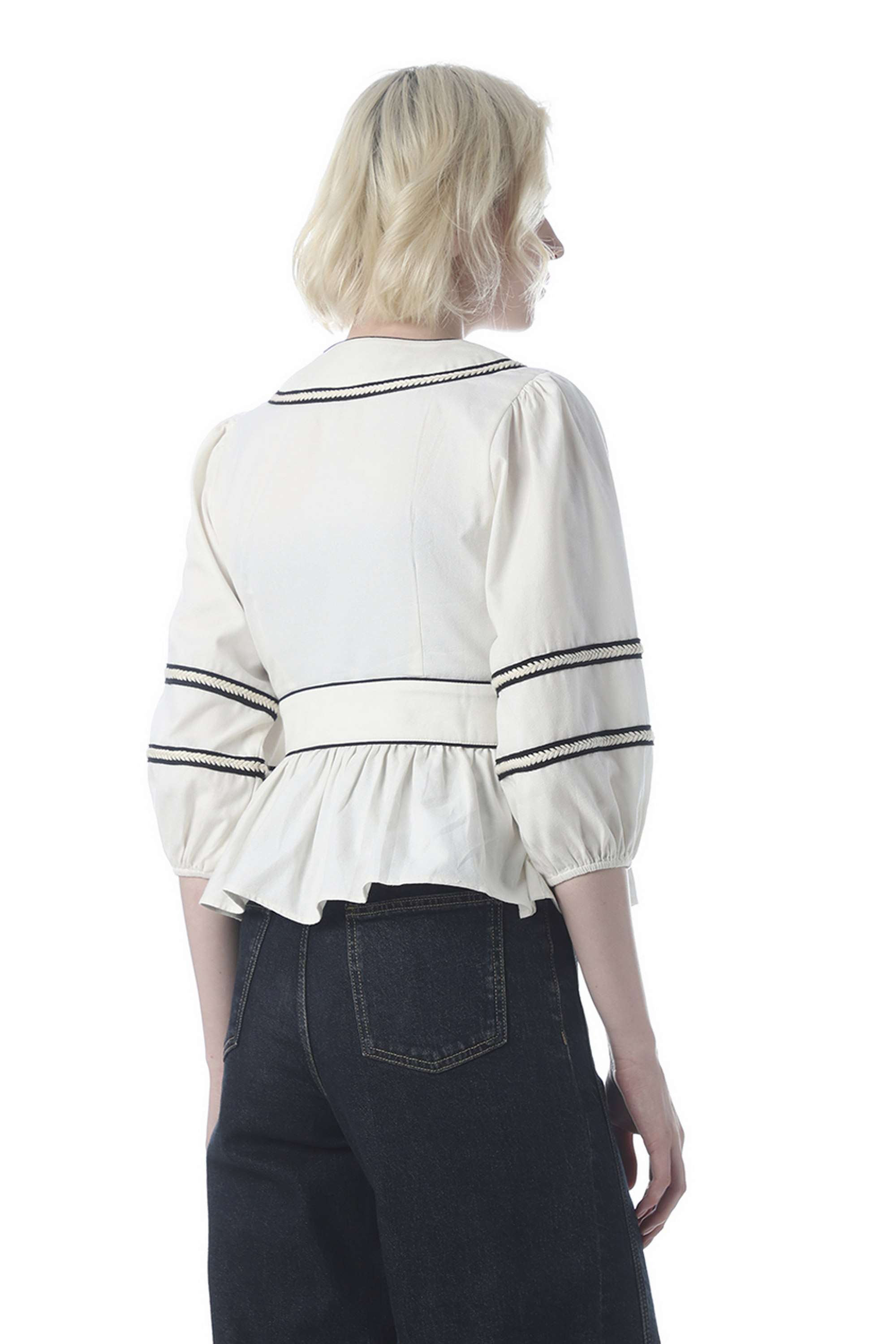 Embroidered-V-Neck-Cotton-Women-Casual-Wear-Top