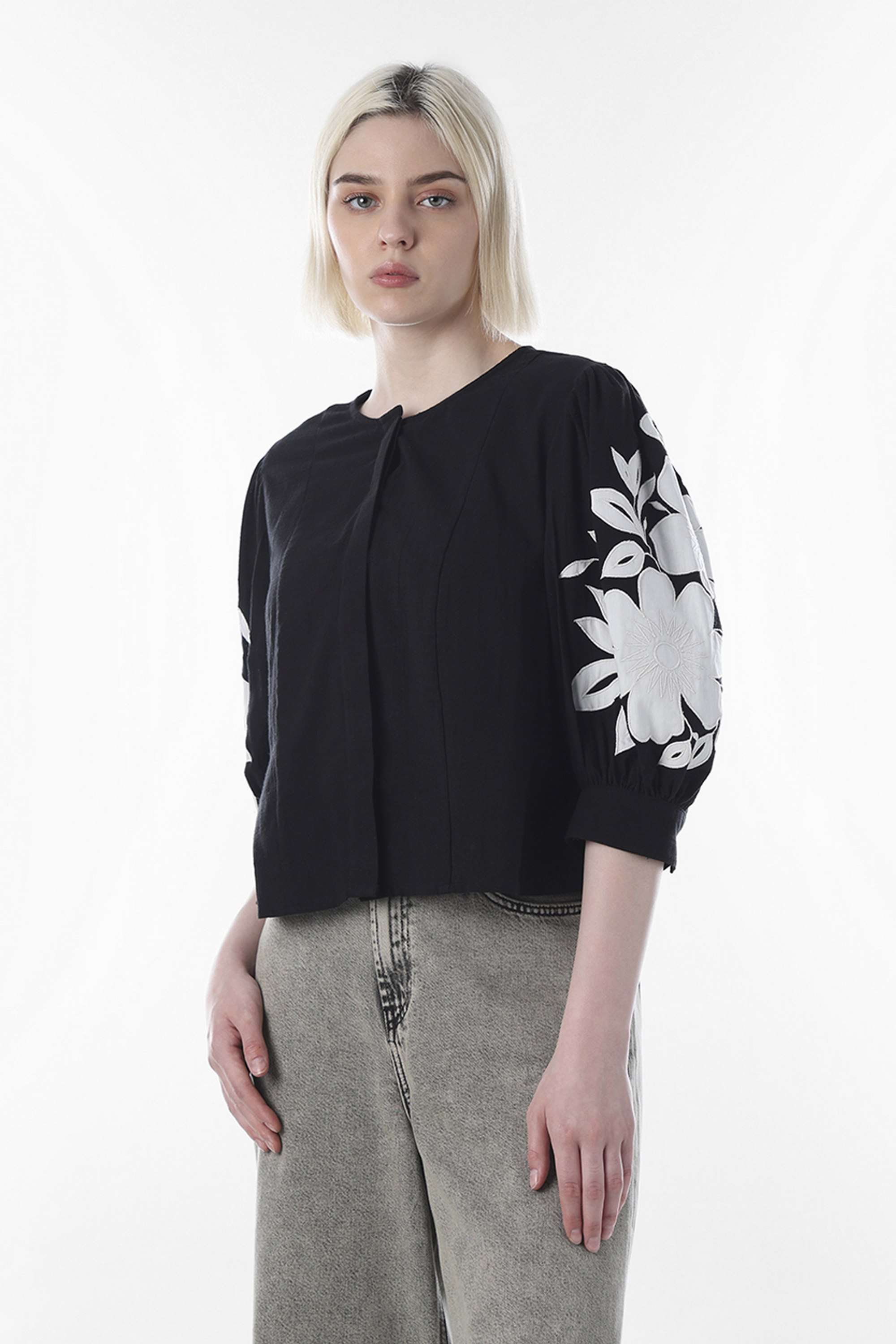 Embroidered-Cotton-Round-Neck-Women-s-Top