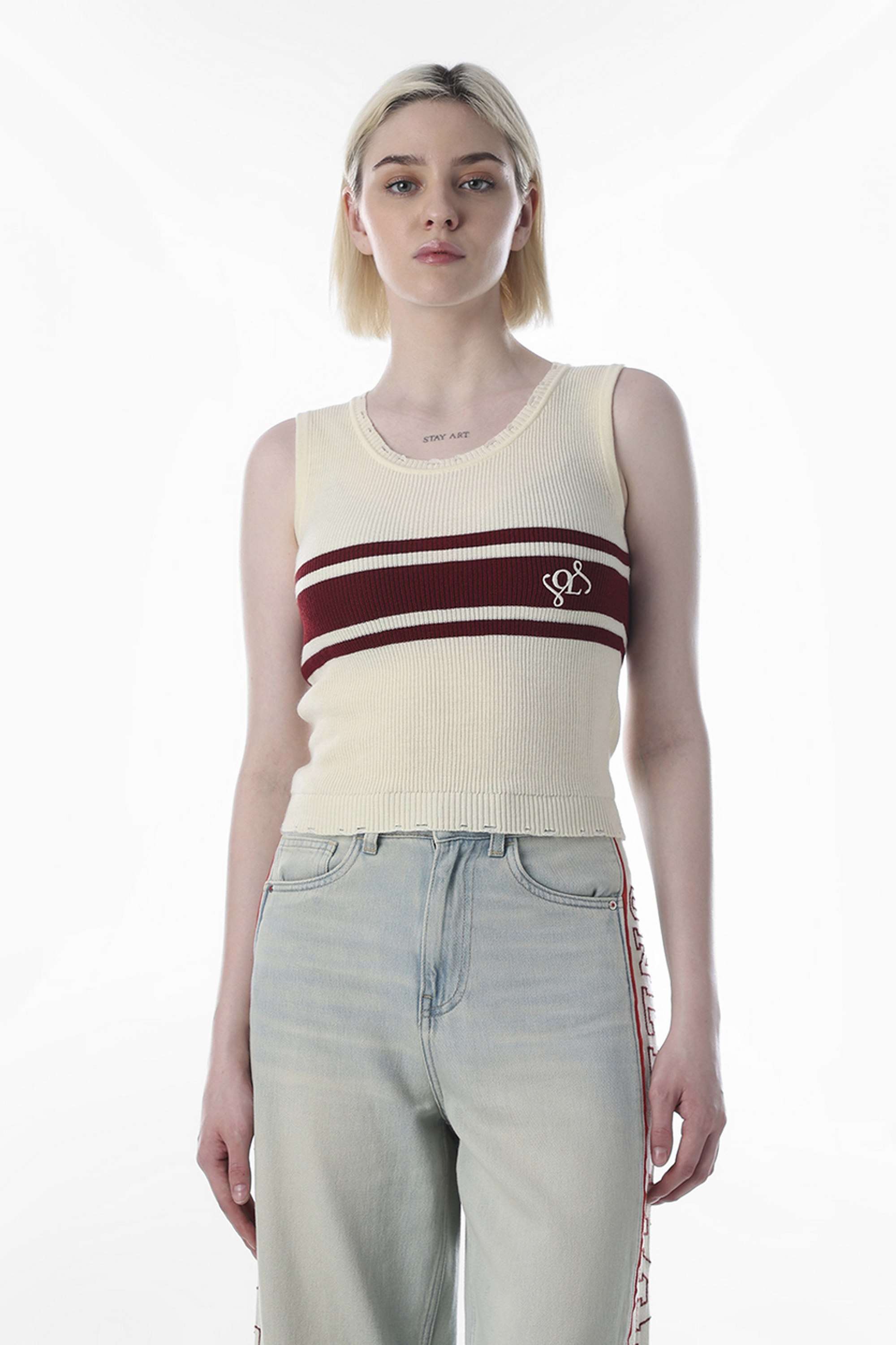 Stripes-Scoop-Neck-Acrylic-Women-Casual-Wear-Tank-Top