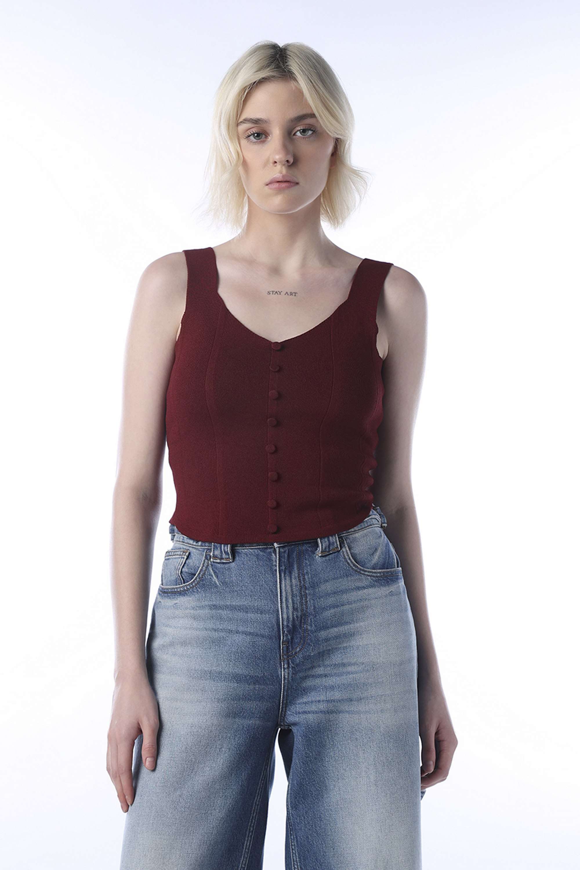 Solid-Scoop-Neck-Viscose-Women-Casual-Wear-Tank-Top