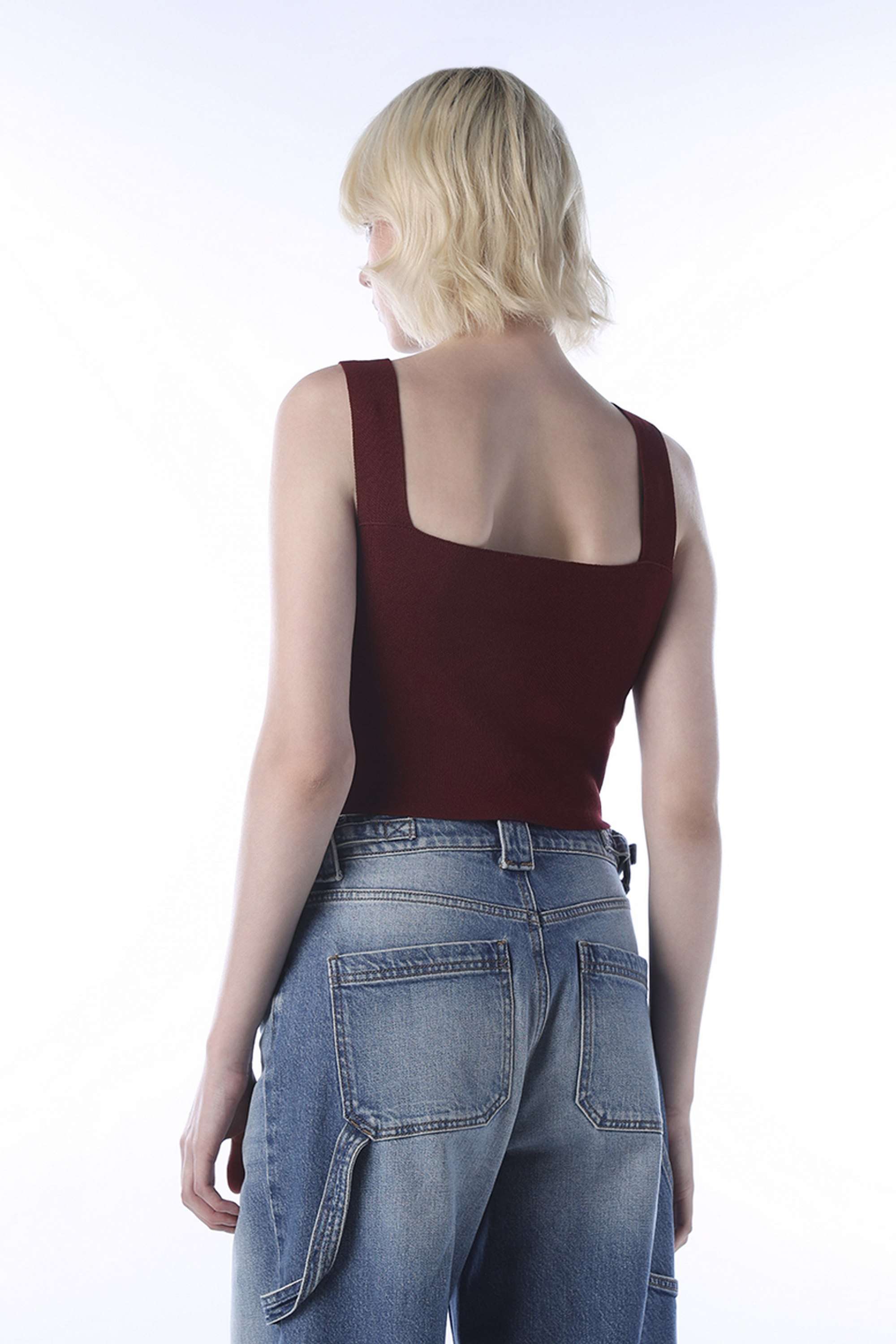 Solid-Scoop-Neck-Viscose-Women-Casual-Wear-Tank-Top