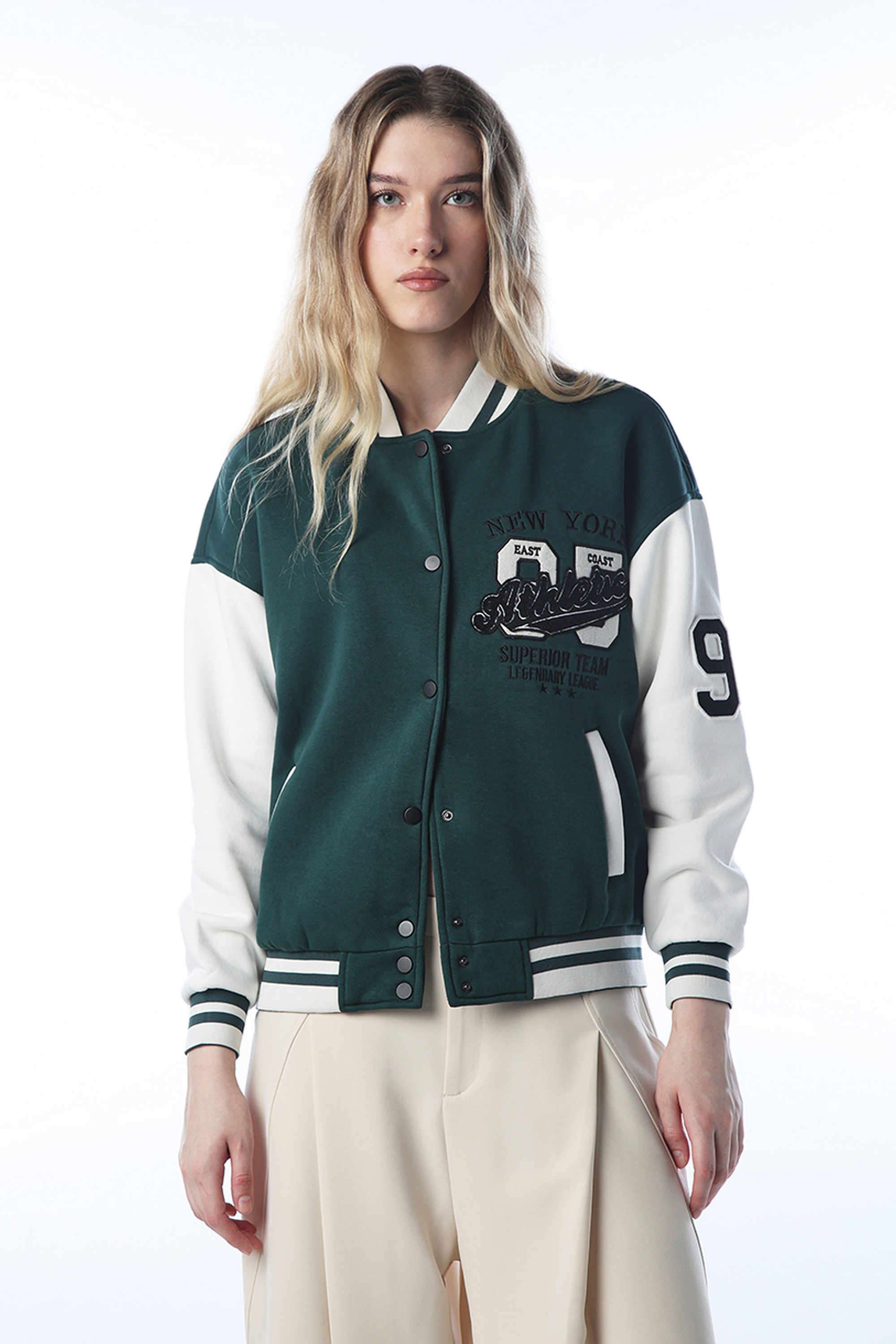 Typographic-Collared-Polyester-Women-s-Casual-Wear-Jacket