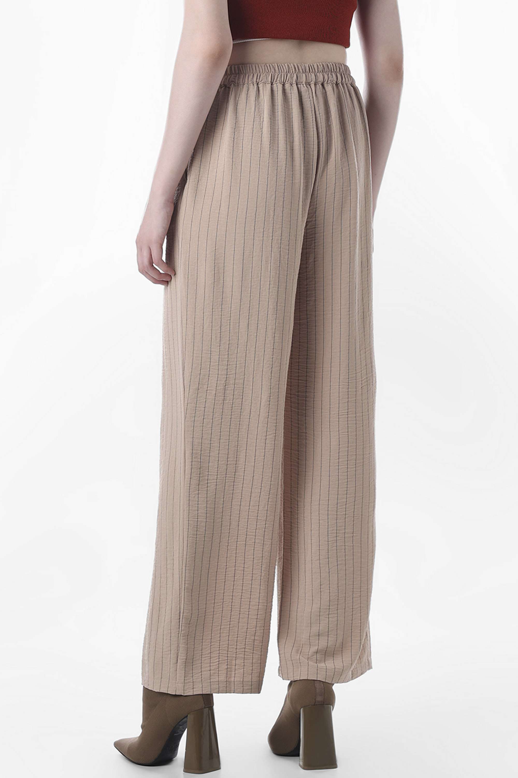 Stripes-Regular-Fit-Polyester-Women-Casual-Wear-Pants