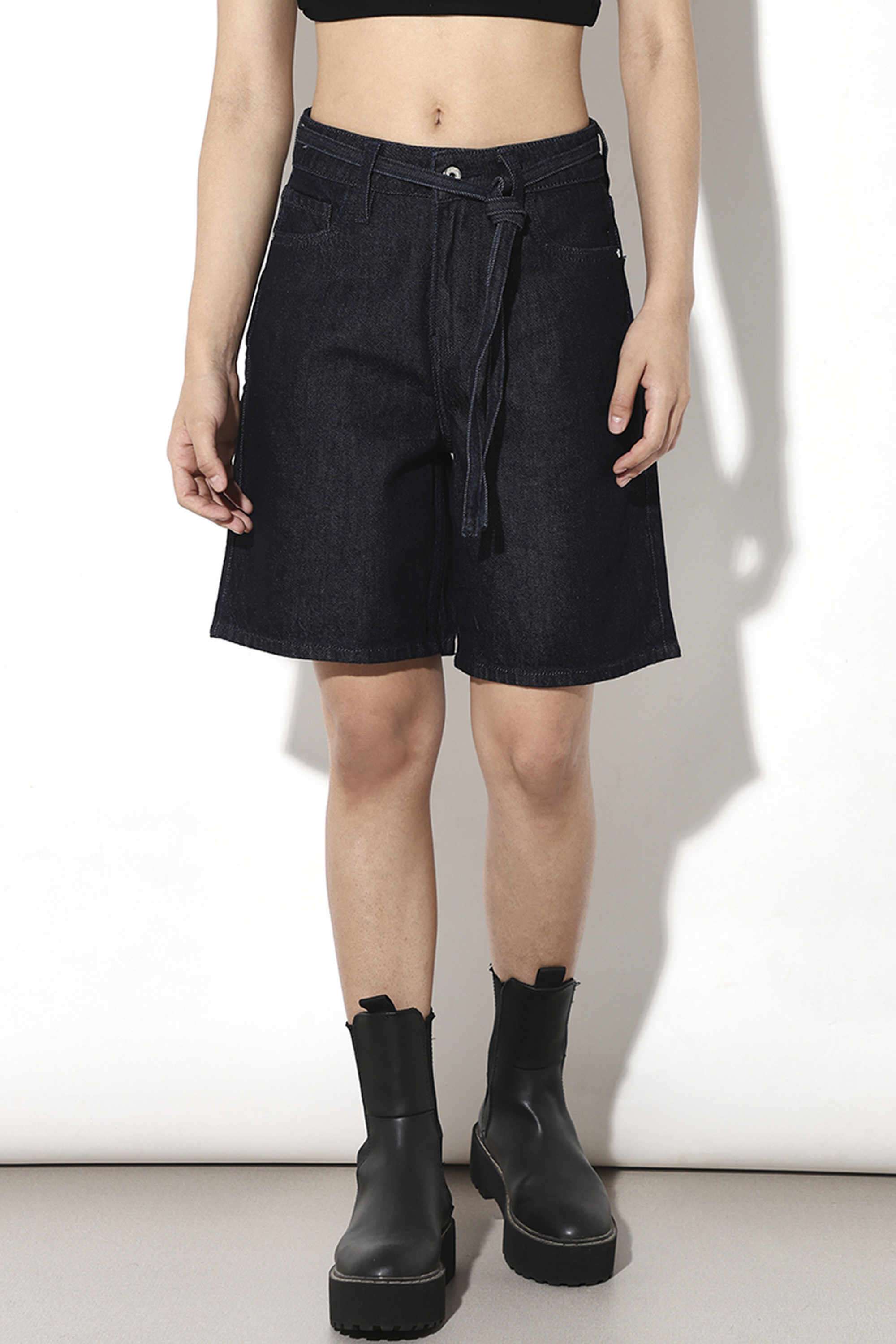 Solid-Cotton-Women-s-Casual-Wear-Shorts