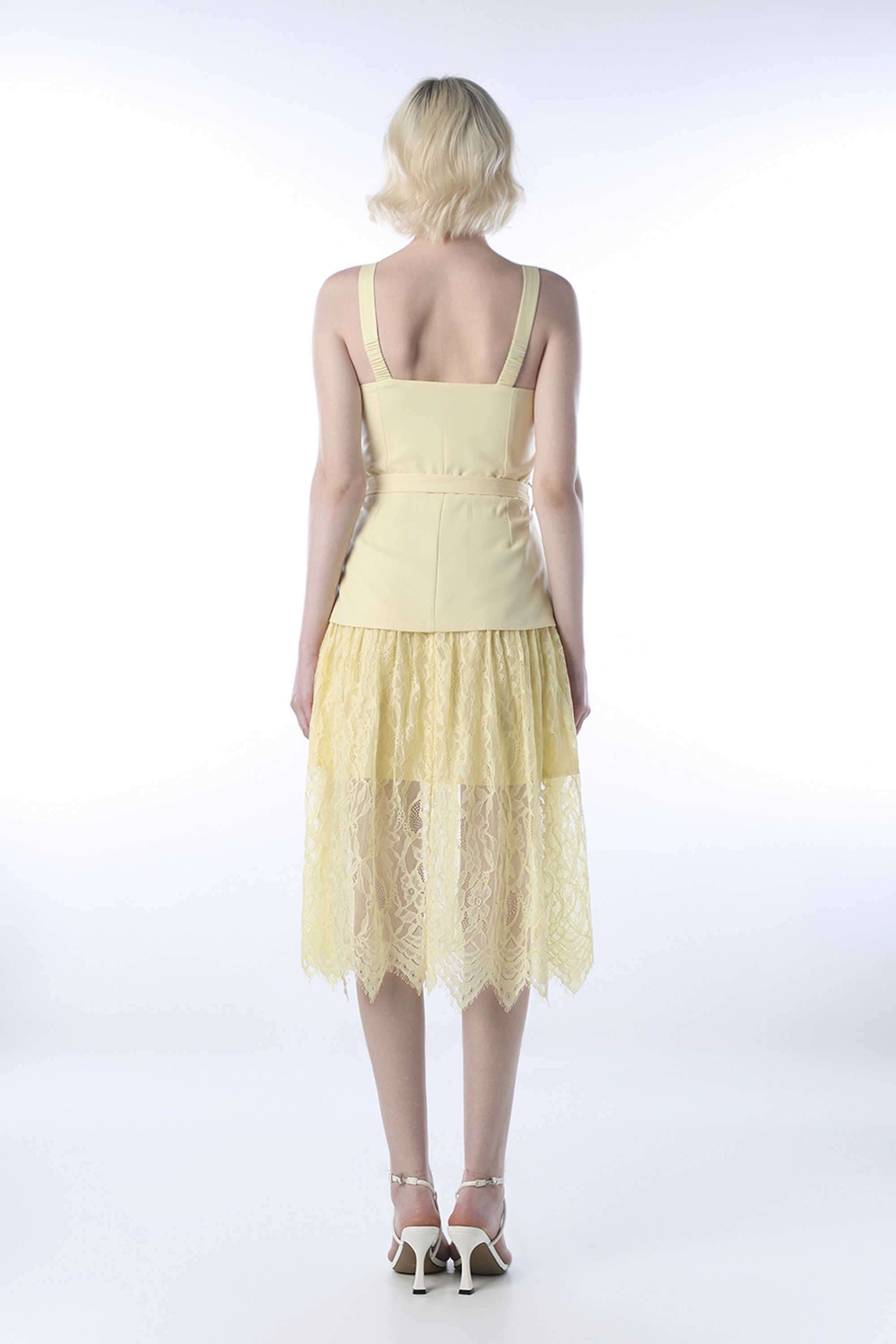 Solid-Polyester-Square-Neck-Women-s-Dress