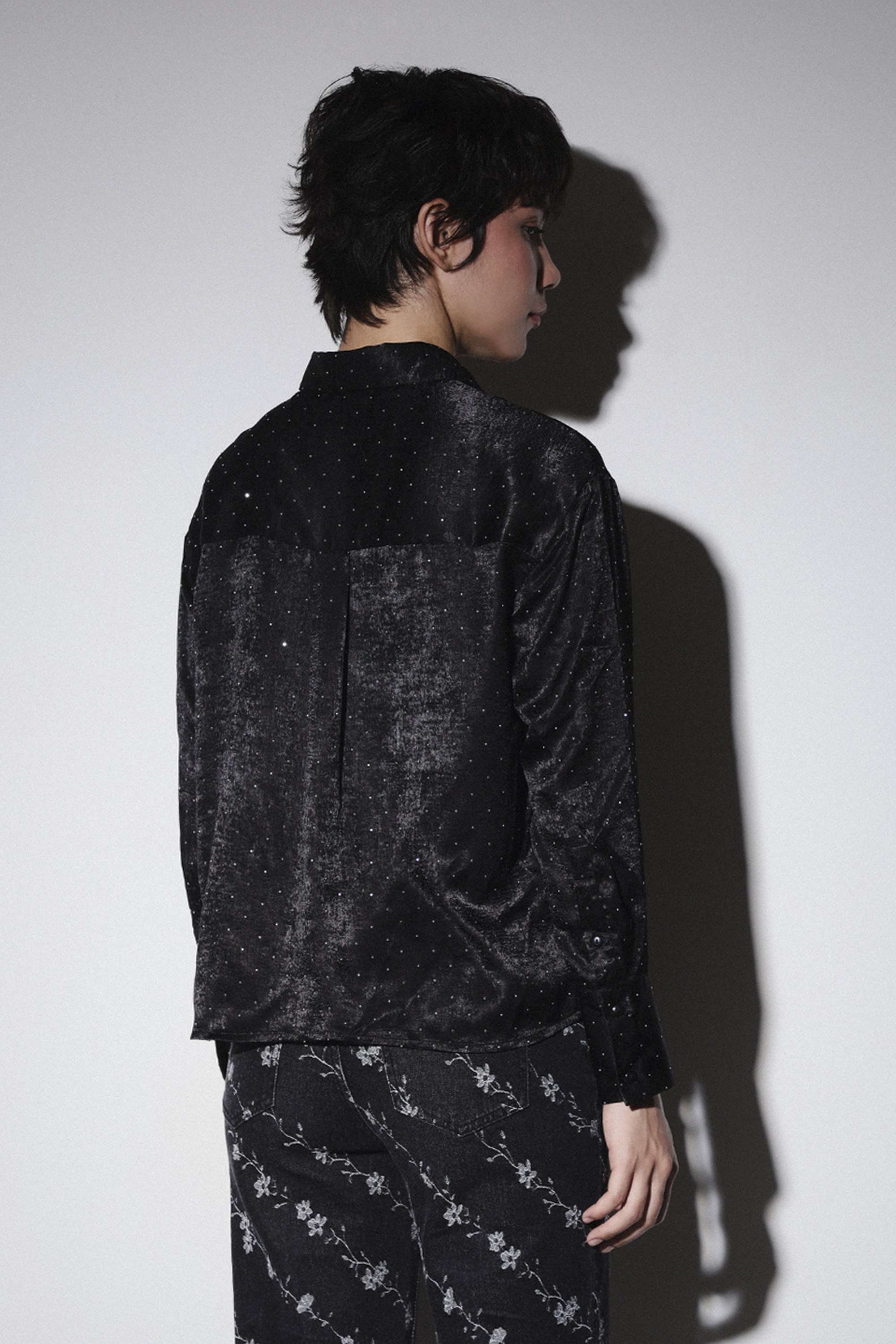 Embellished-Collared-Polyester-Women-Party-Wear-Shirt