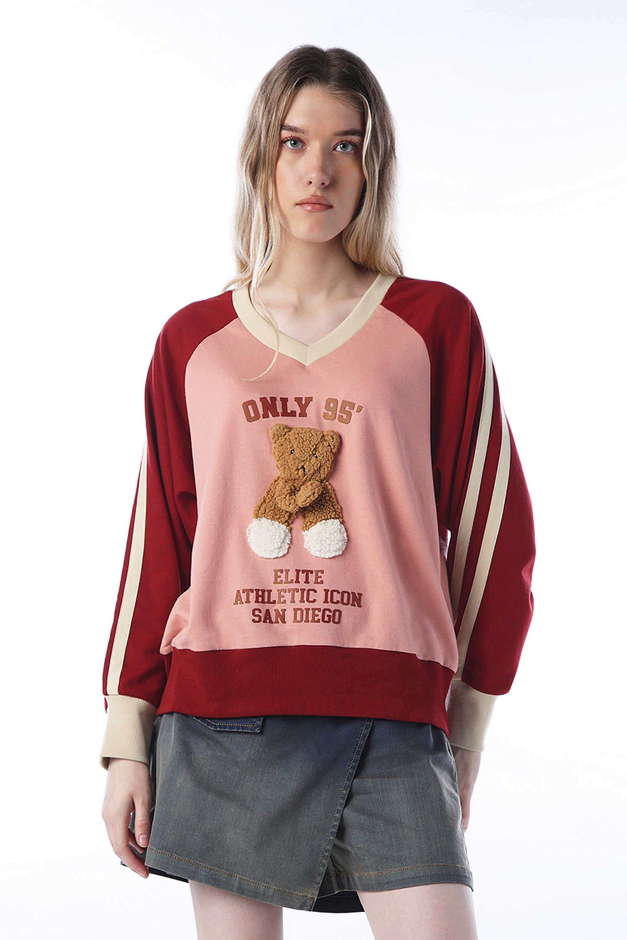 Typographic-Cotton-V-Neck-Women-s-Sweatshirt