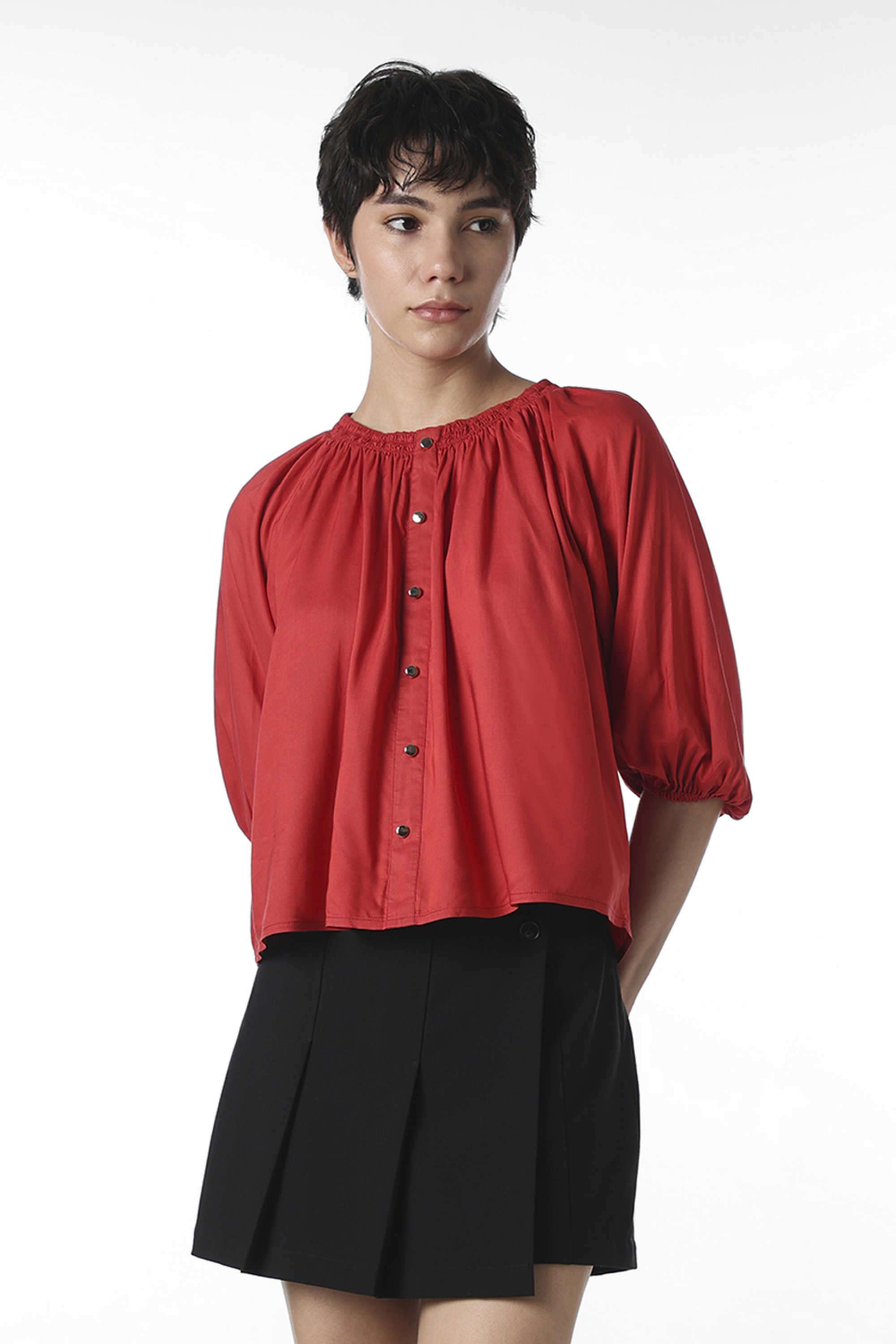 Solid-Modal-Round-Neck-Women-s-Top