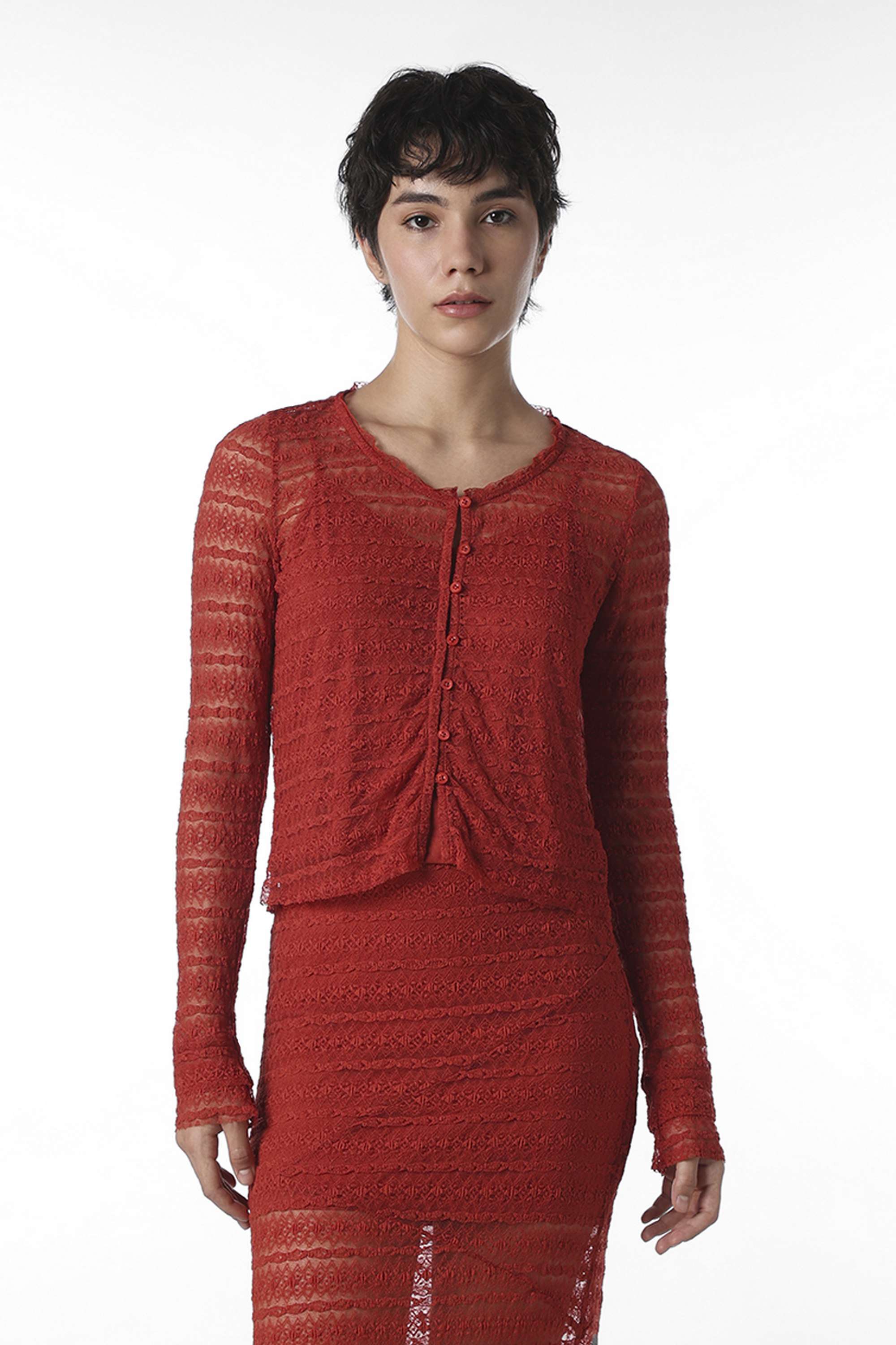 Textured-Scoop-Neck-Nylon-Women-Casual-Wear-Top