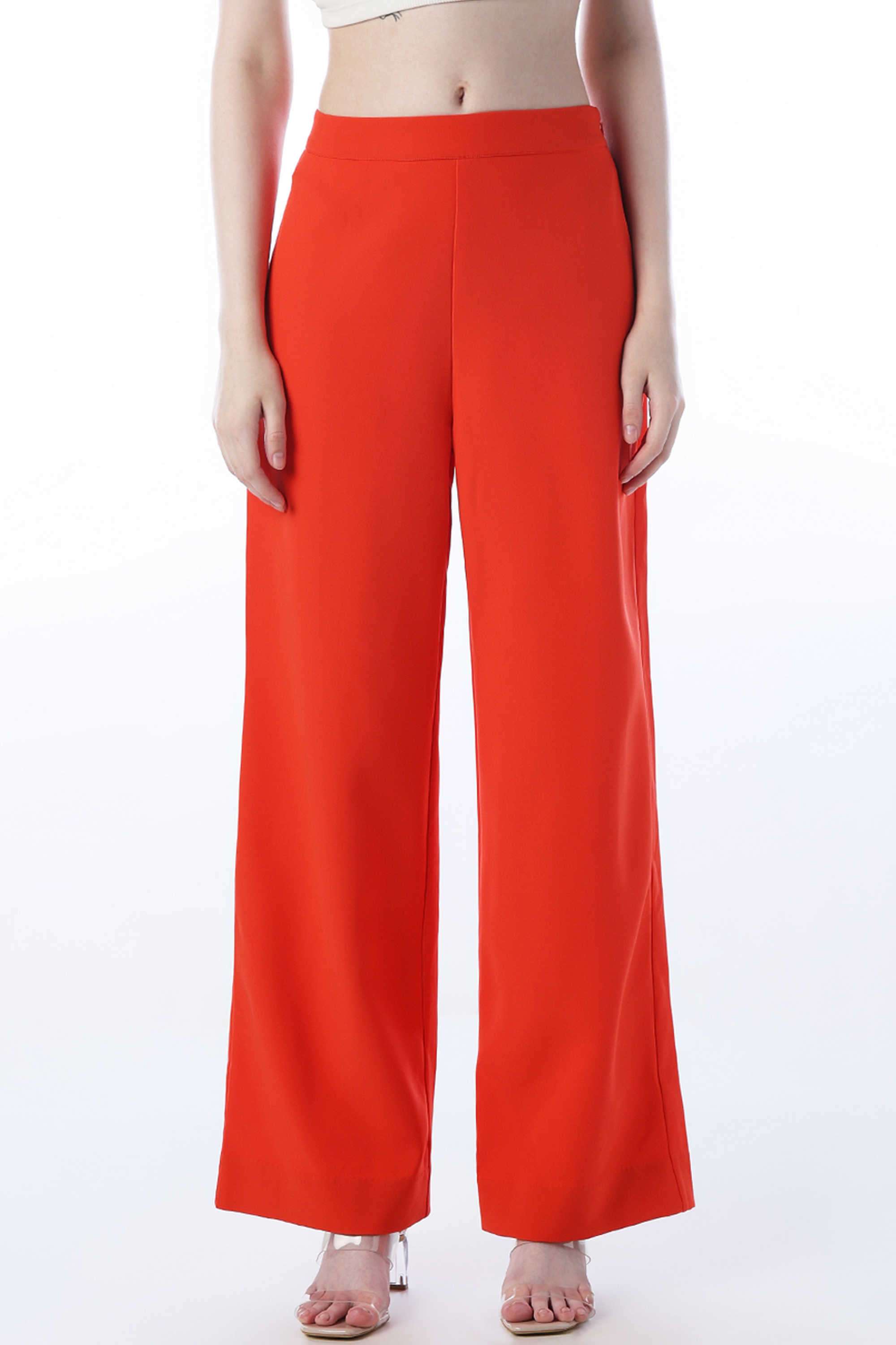 Solid-Regular-Fit-Polyester-Women-s-Casual-Wear-Pants