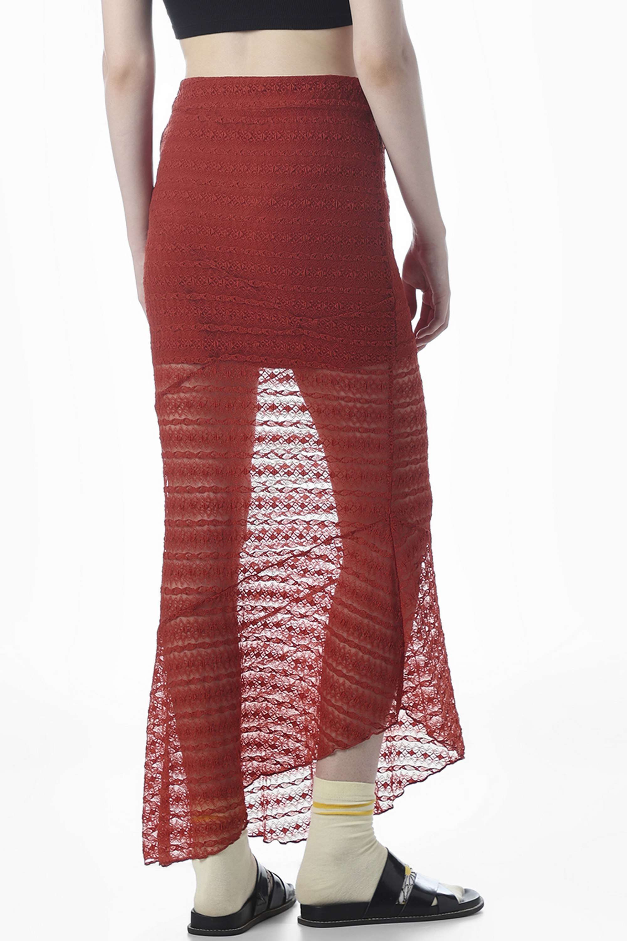 Regular-Fit-Calf-Length-Nylon-Women-Casual-Wear-Skirts