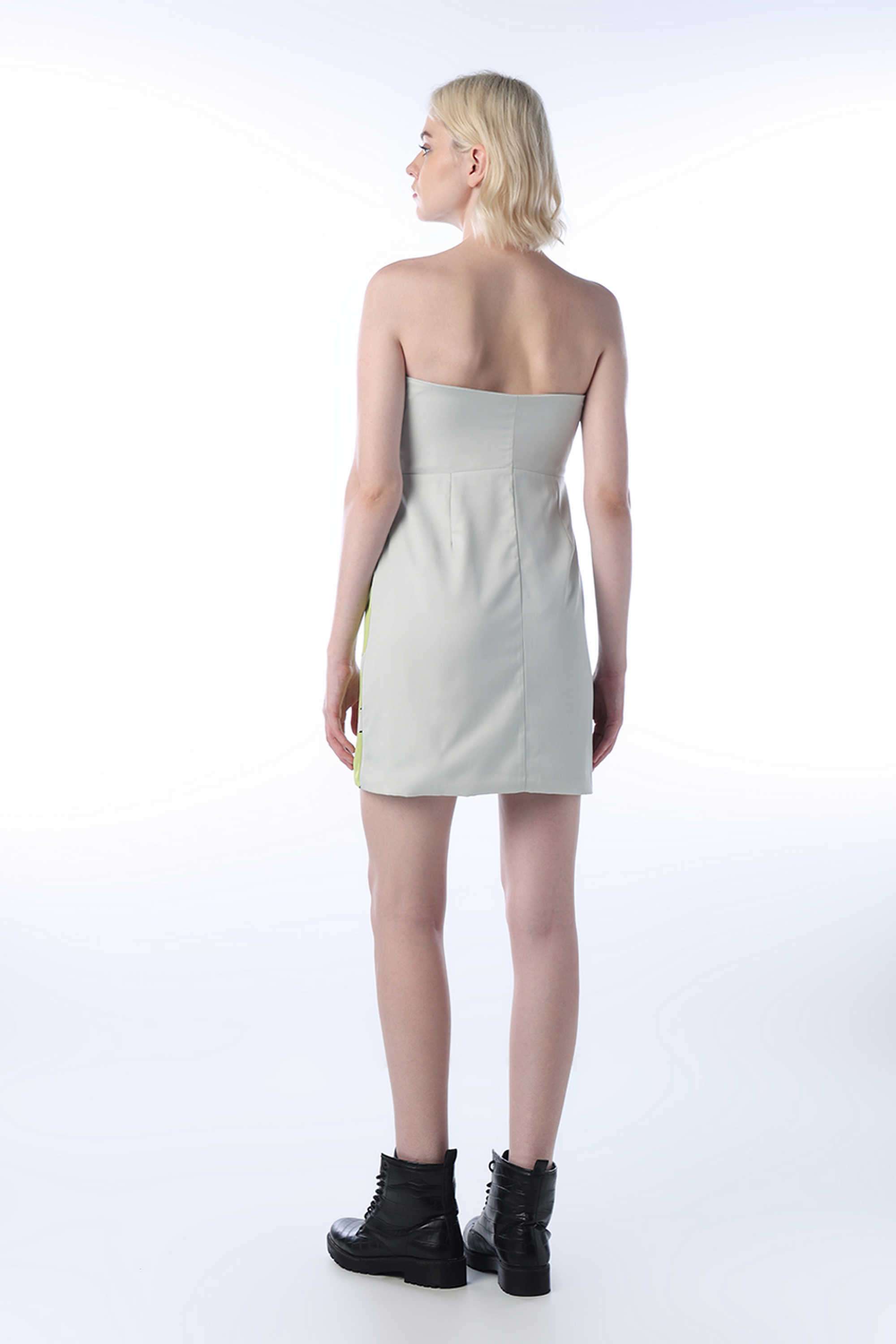 Abstract-Polyester-Off-Shoulder-Women-s-Dress