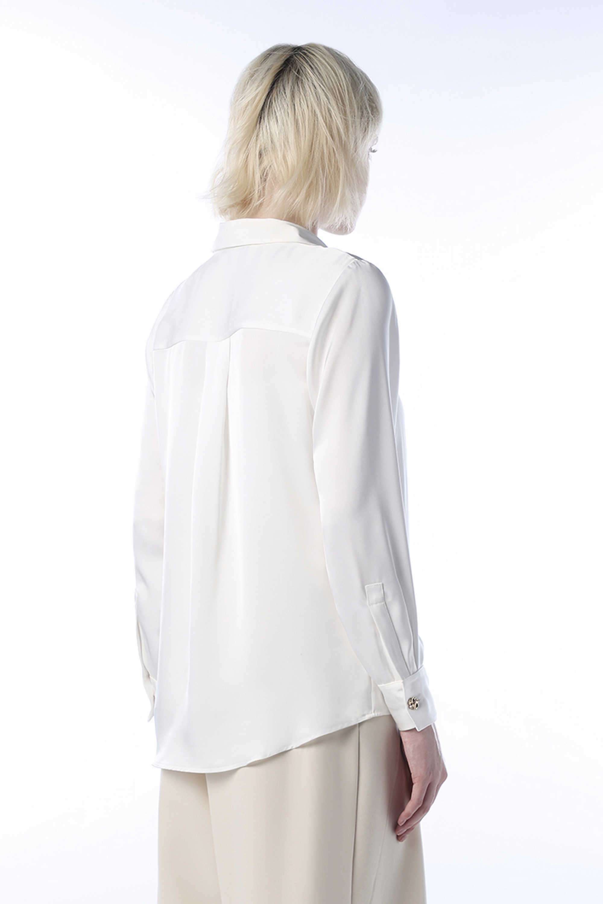 Solid-Polyester-Collared-Women-s-Shirt