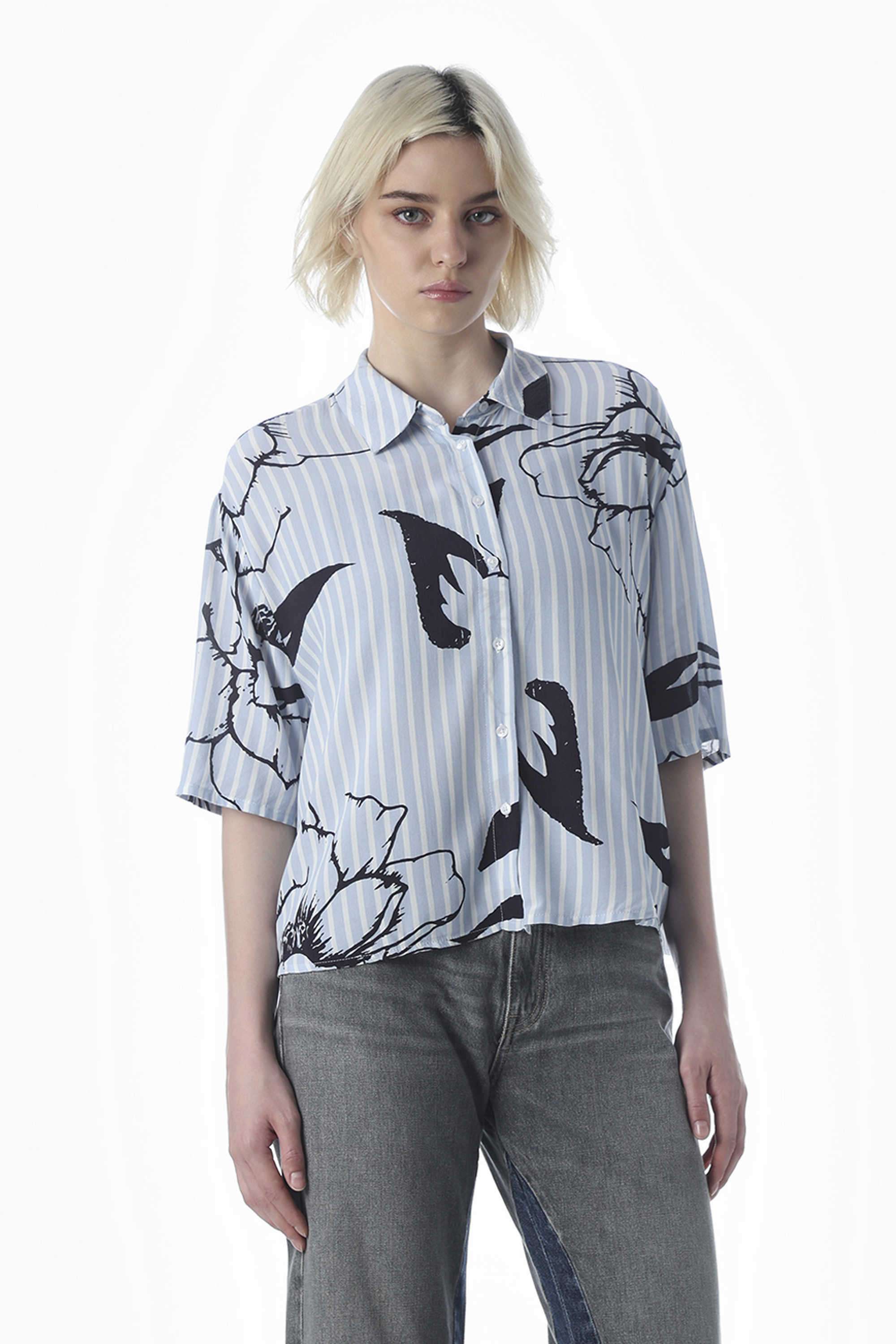 Stripes-Viscose-Collared-Women-s-Shirt