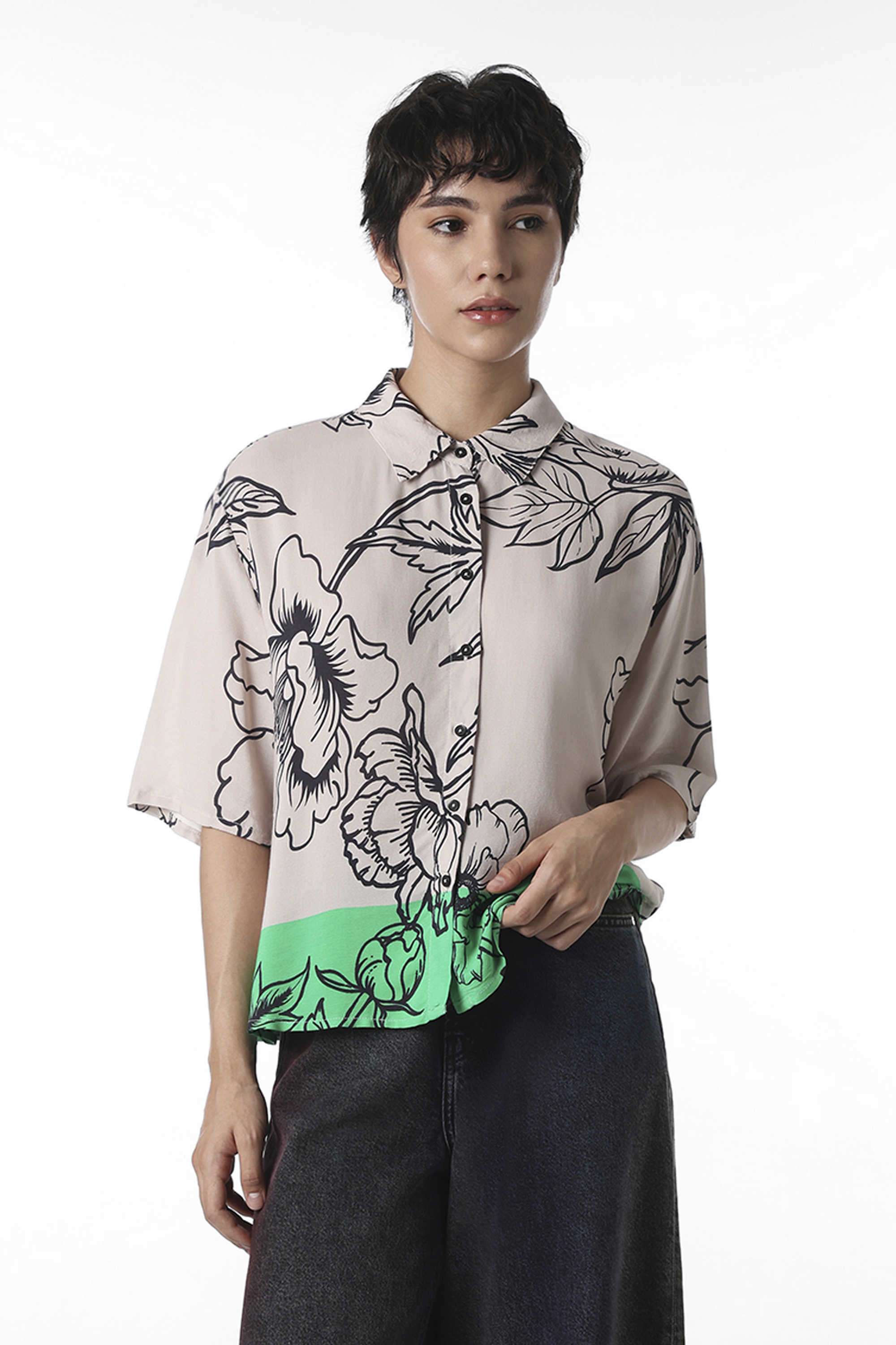 Stripes-Viscose-Collared-Women-s-Shirt