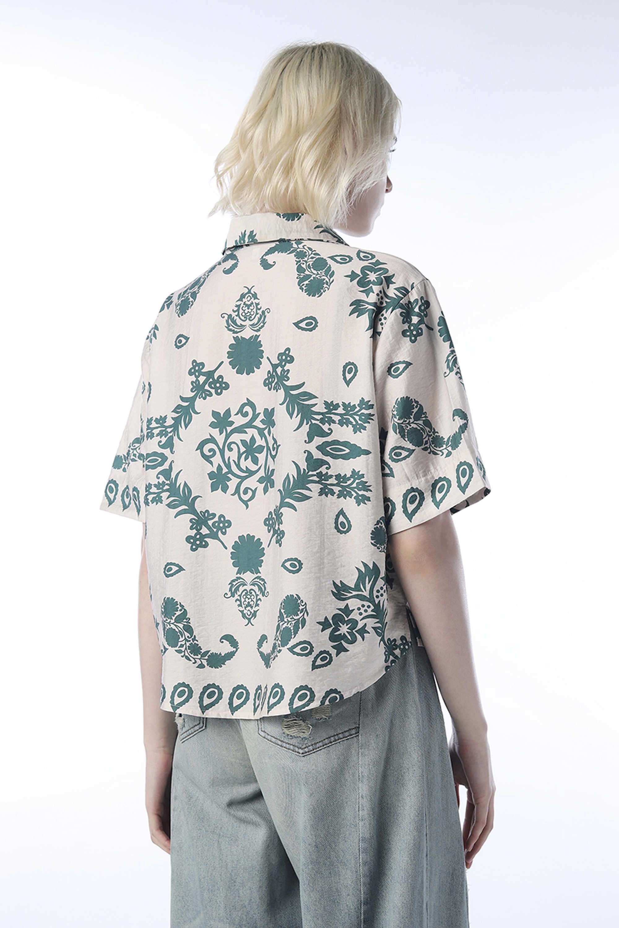 Printed-Viscose-Collared-Women-s-Shirt