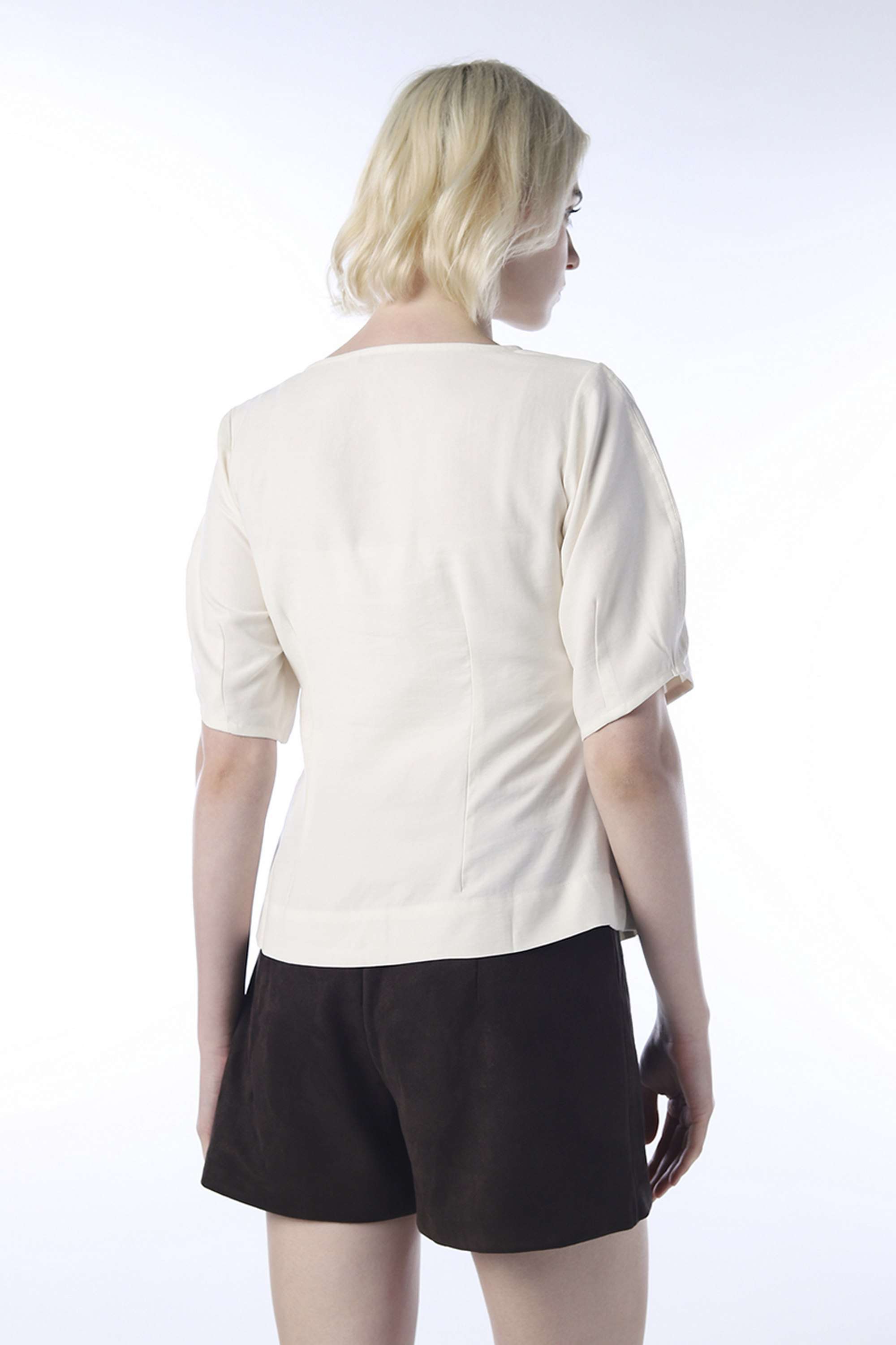 Solid-Round-Neck-Viscose-Women-Casual-Wear-Top