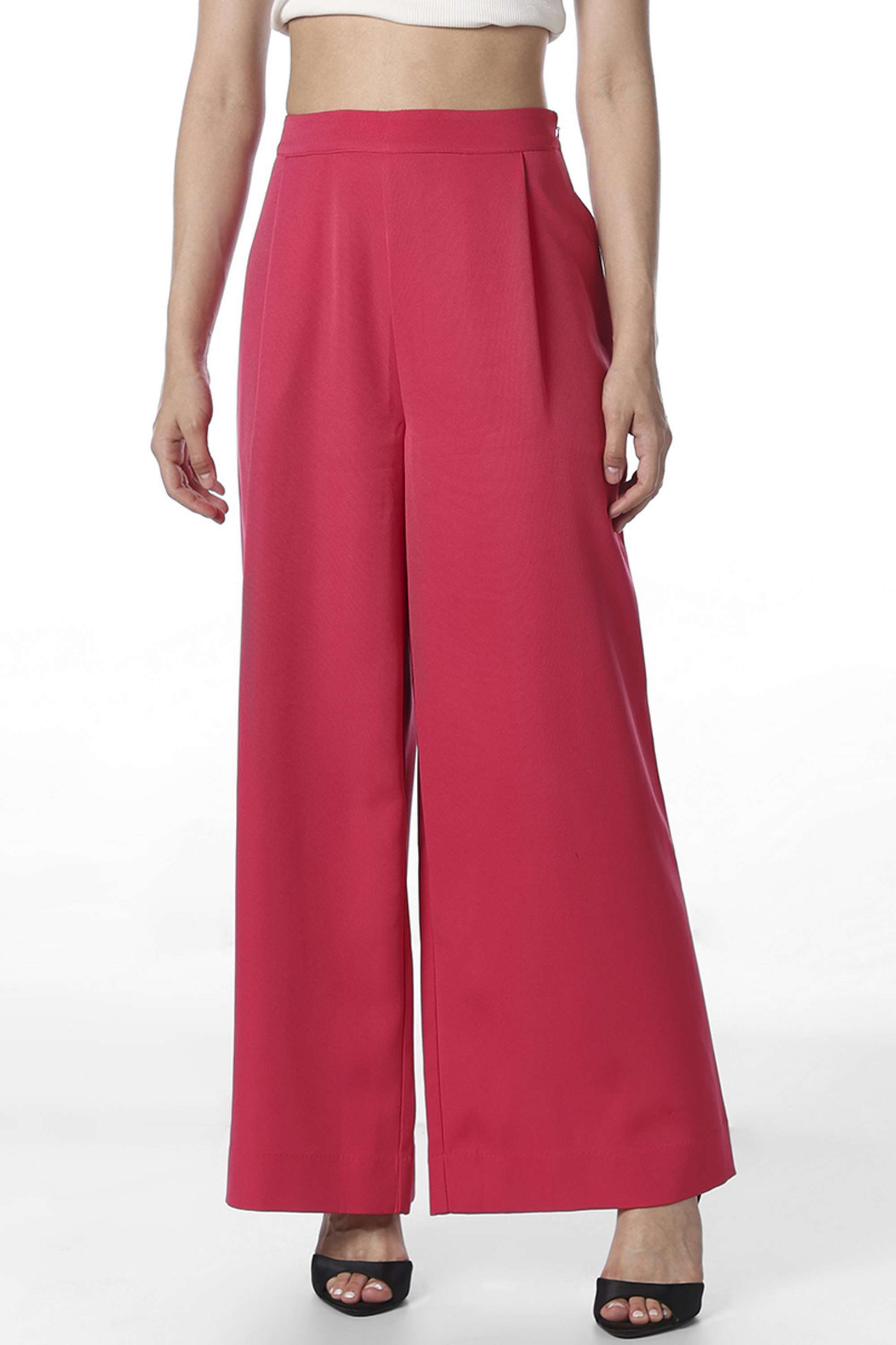 Solid-Regular-Fit-Polyester-Women-Casual-Wear-Pants