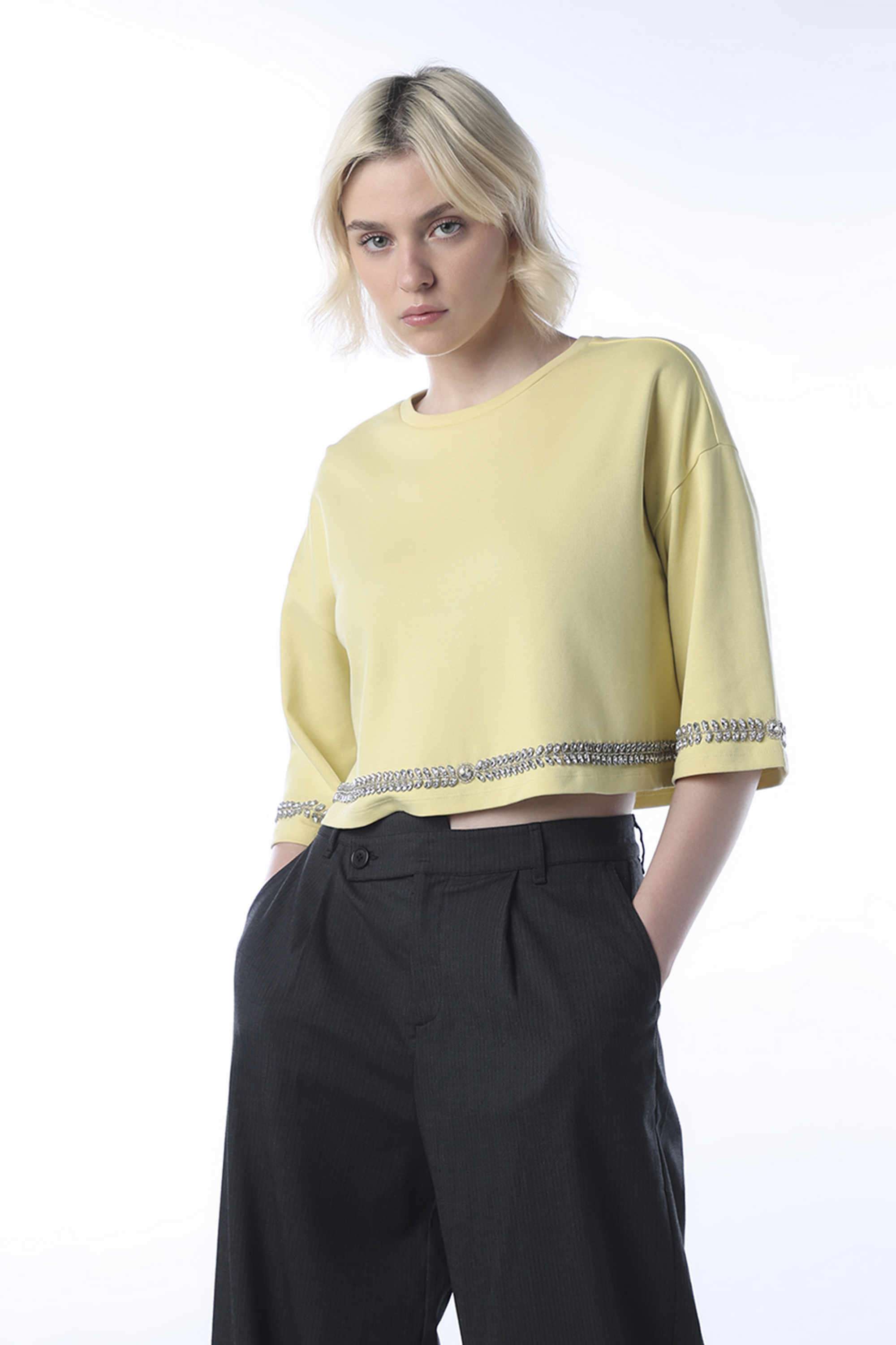 Embellished-Cotton-Round-Neck-Women-s-T-Shirt