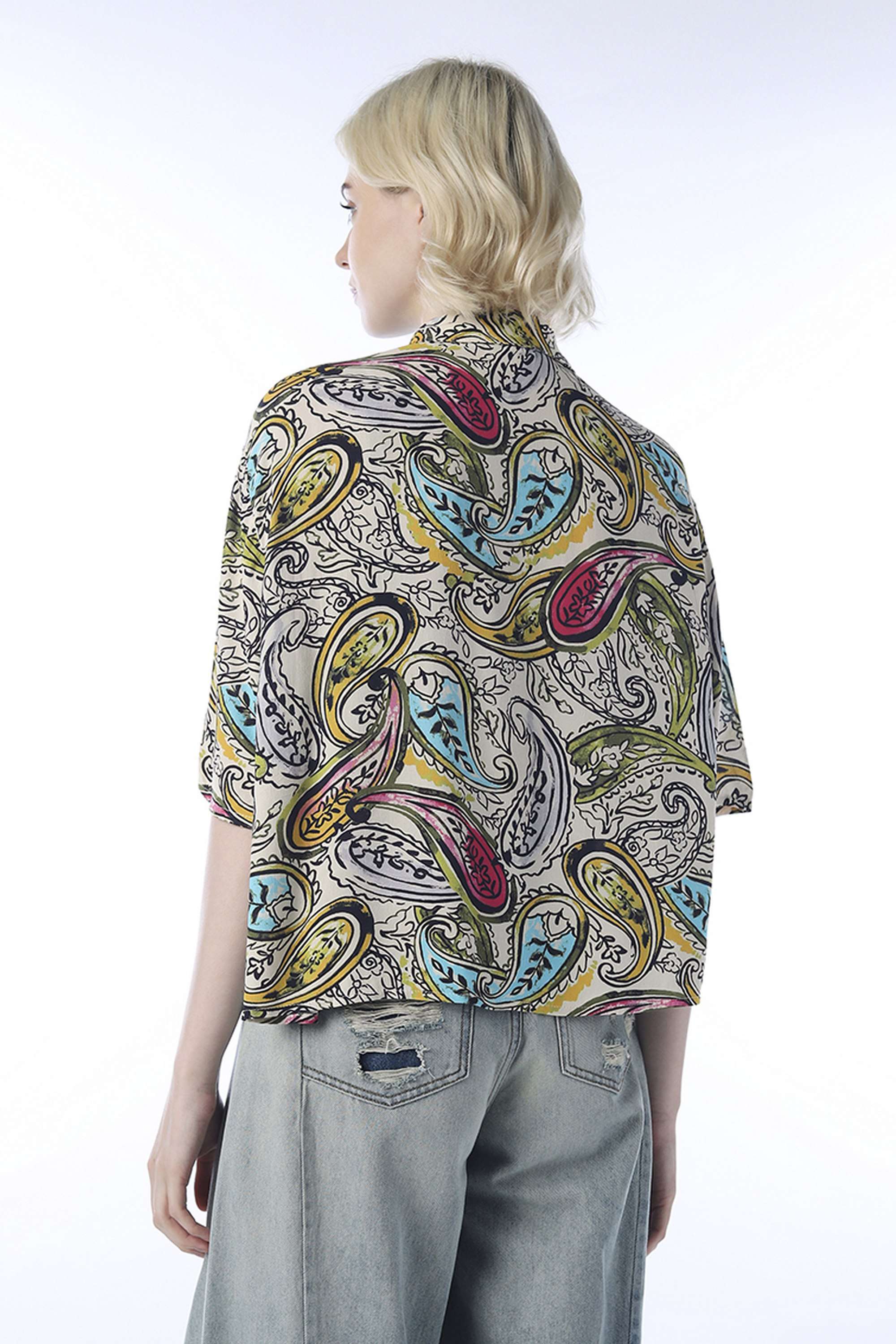 Graphic-Print-Collared-Viscose-Women-Casual-Wear-Shirt